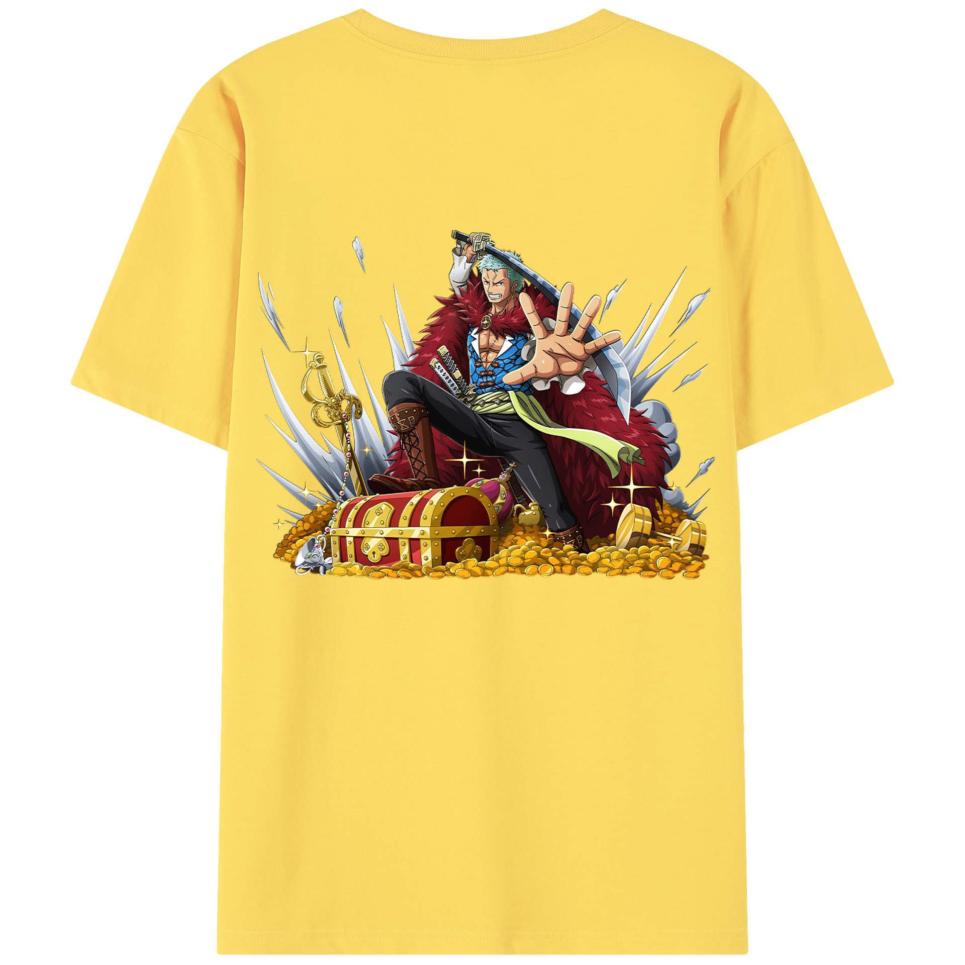 ワンピース ロロノア・ゾロ ONE PIECE Roronoa Zoro 綿100％半袖Tシャツ（背面プリント）