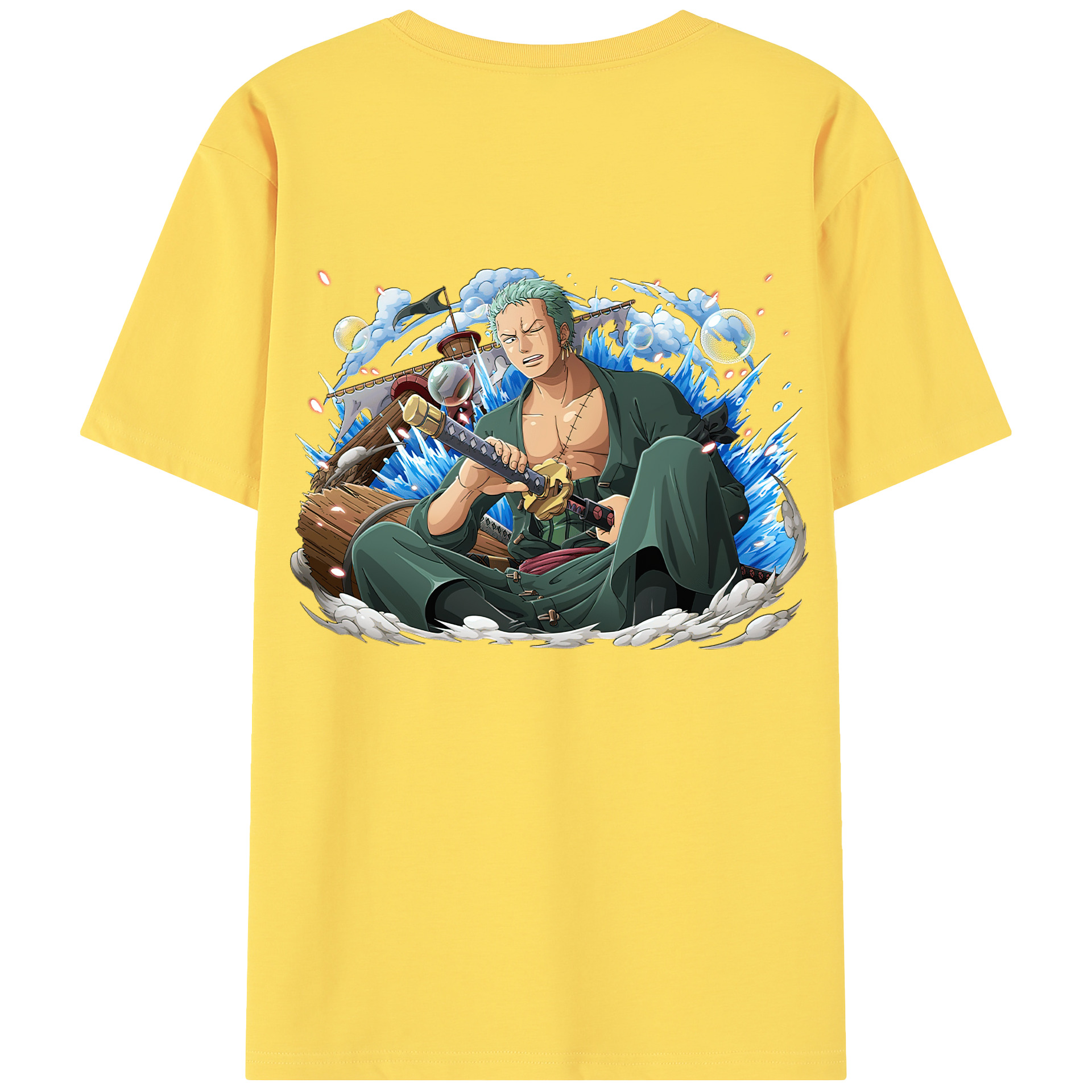 ワンピース ロロノア・ゾロ ONE PIECE Roronoa Zoro 綿100％半袖Tシャツ（背面プリント）