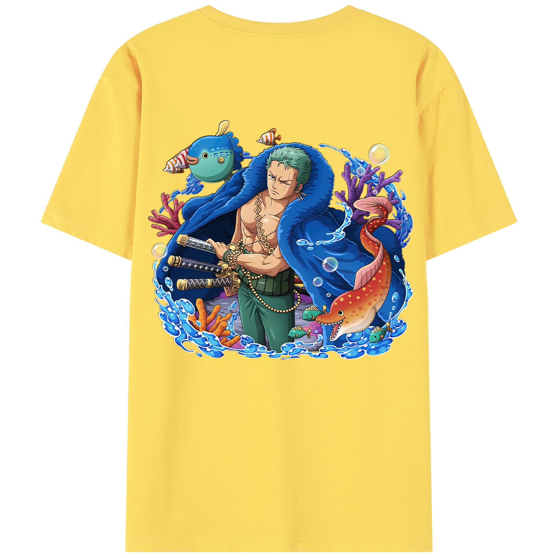（画像用） ワンピース ロロノア・ゾロ ONE PIECE Roronoa Zoro 綿100％半袖Tシャツ（背面プリント）