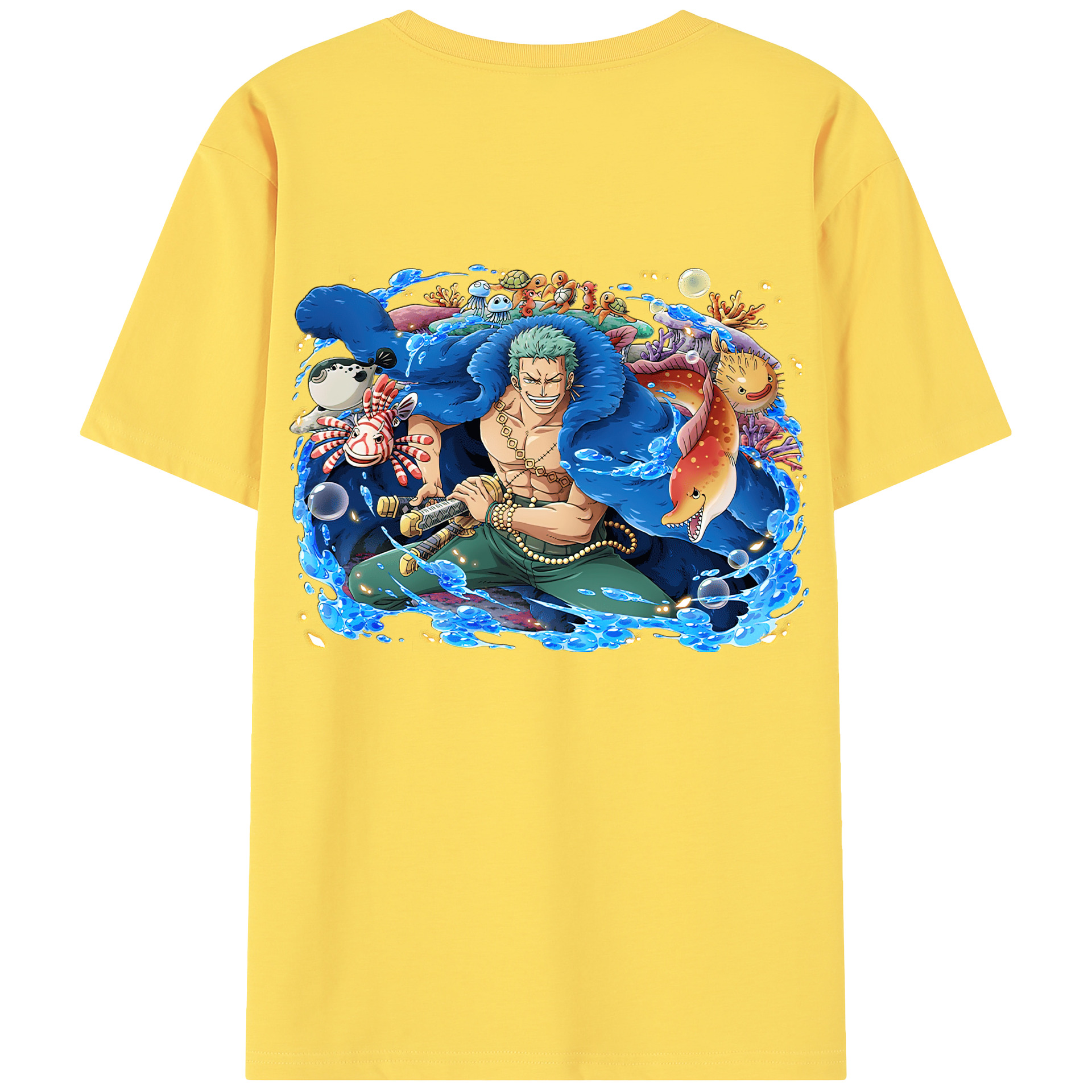 ワンピース ロロノア・ゾロ ONE PIECE Roronoa Zoro 綿100％半袖Tシャツ（背面プリント）