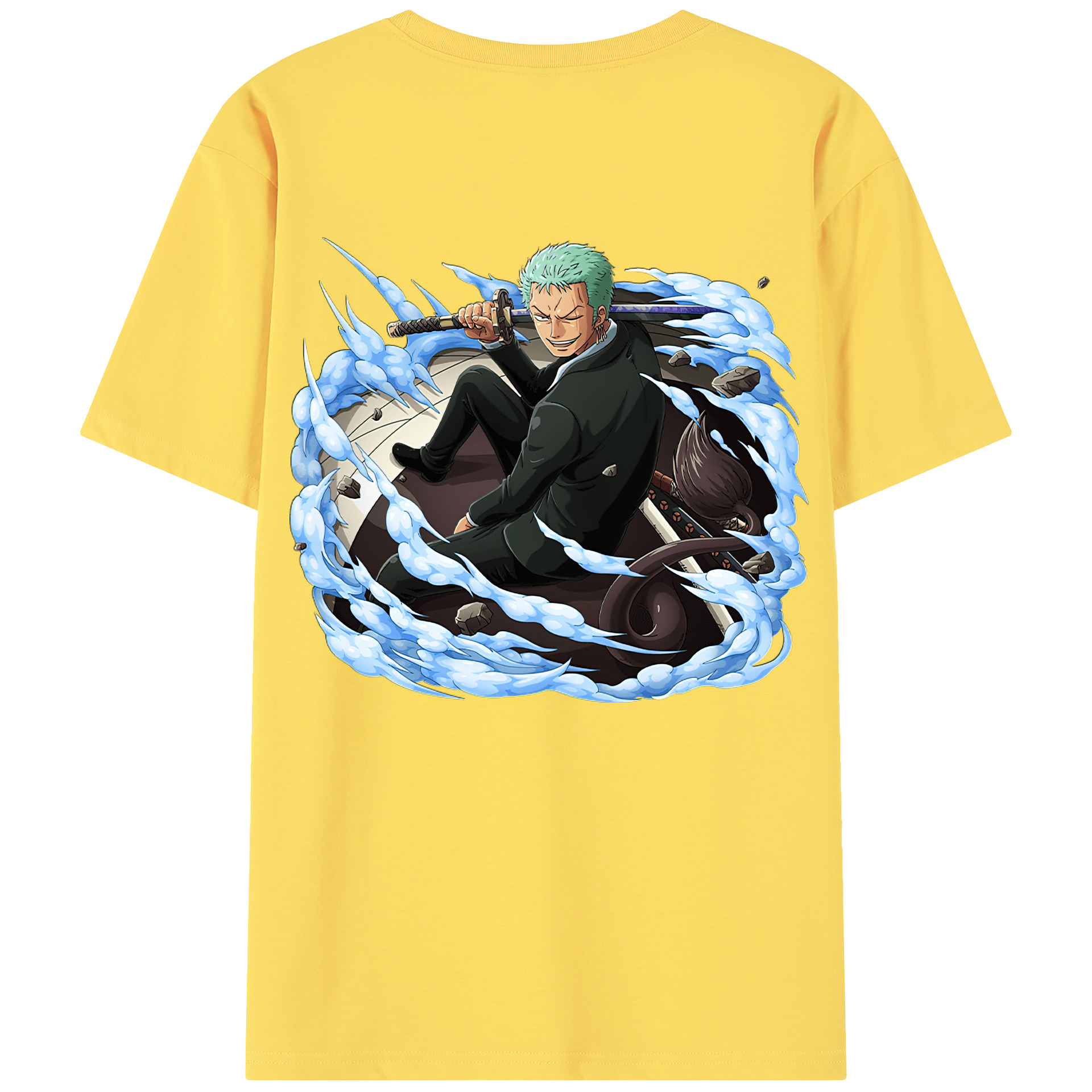 ワンピース ロロノア・ゾロ ONE PIECE Roronoa Zoro 綿100％半袖Tシャツ（背面プリント）