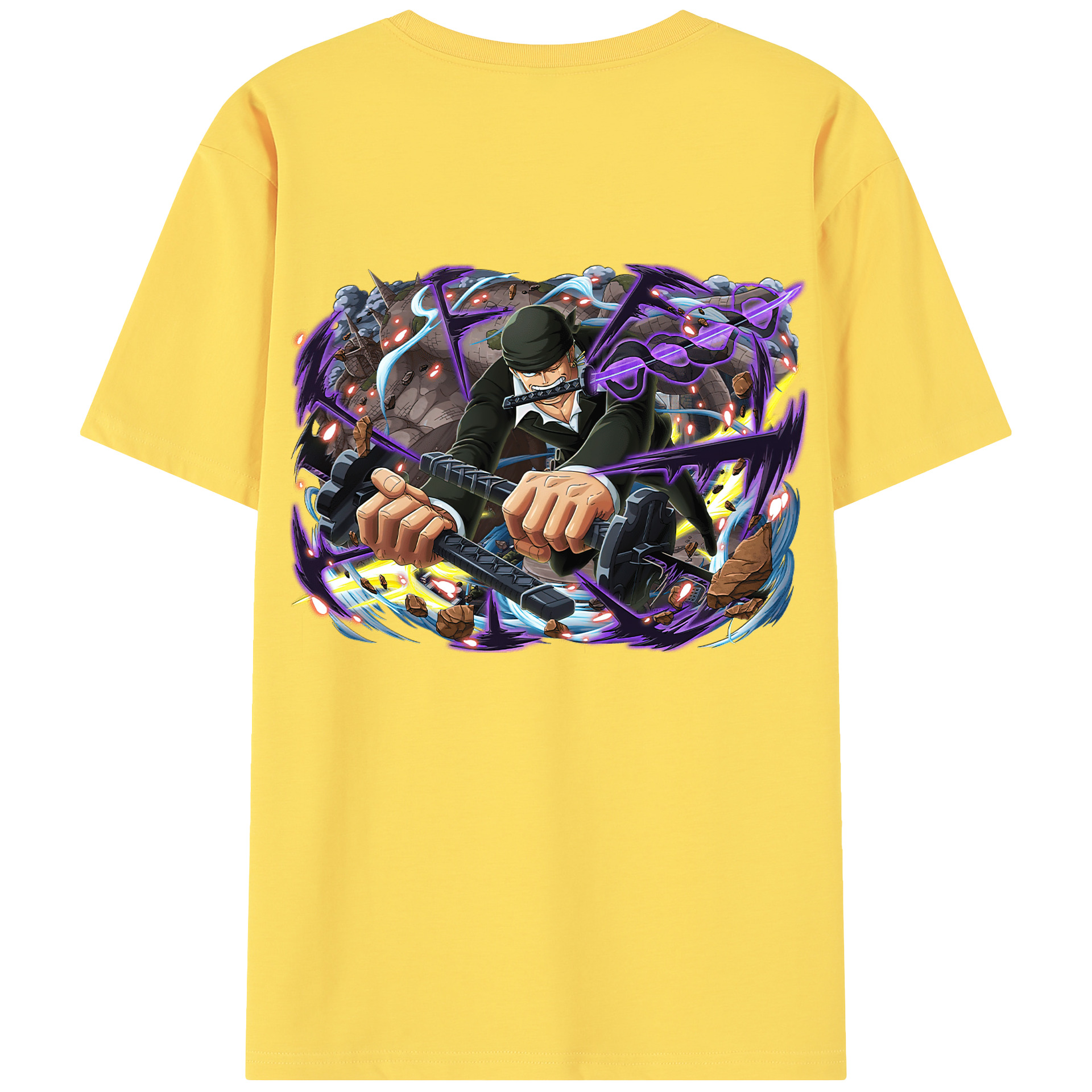 ワンピース ロロノア・ゾロ ONE PIECE Roronoa Zoro 綿100％半袖Tシャツ（背面プリント）