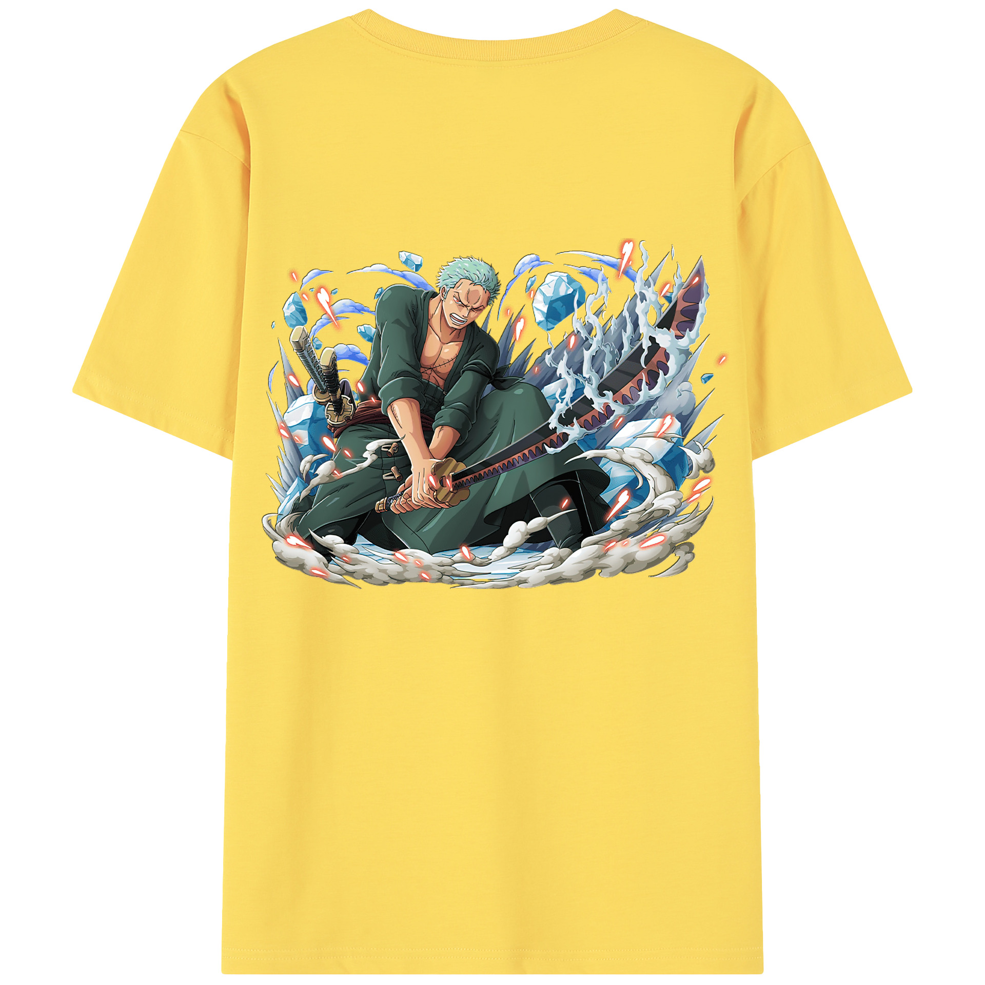 ワンピース ロロノア・ゾロ ONE PIECE Roronoa Zoro 綿100％半袖Tシャツ（背面プリント）