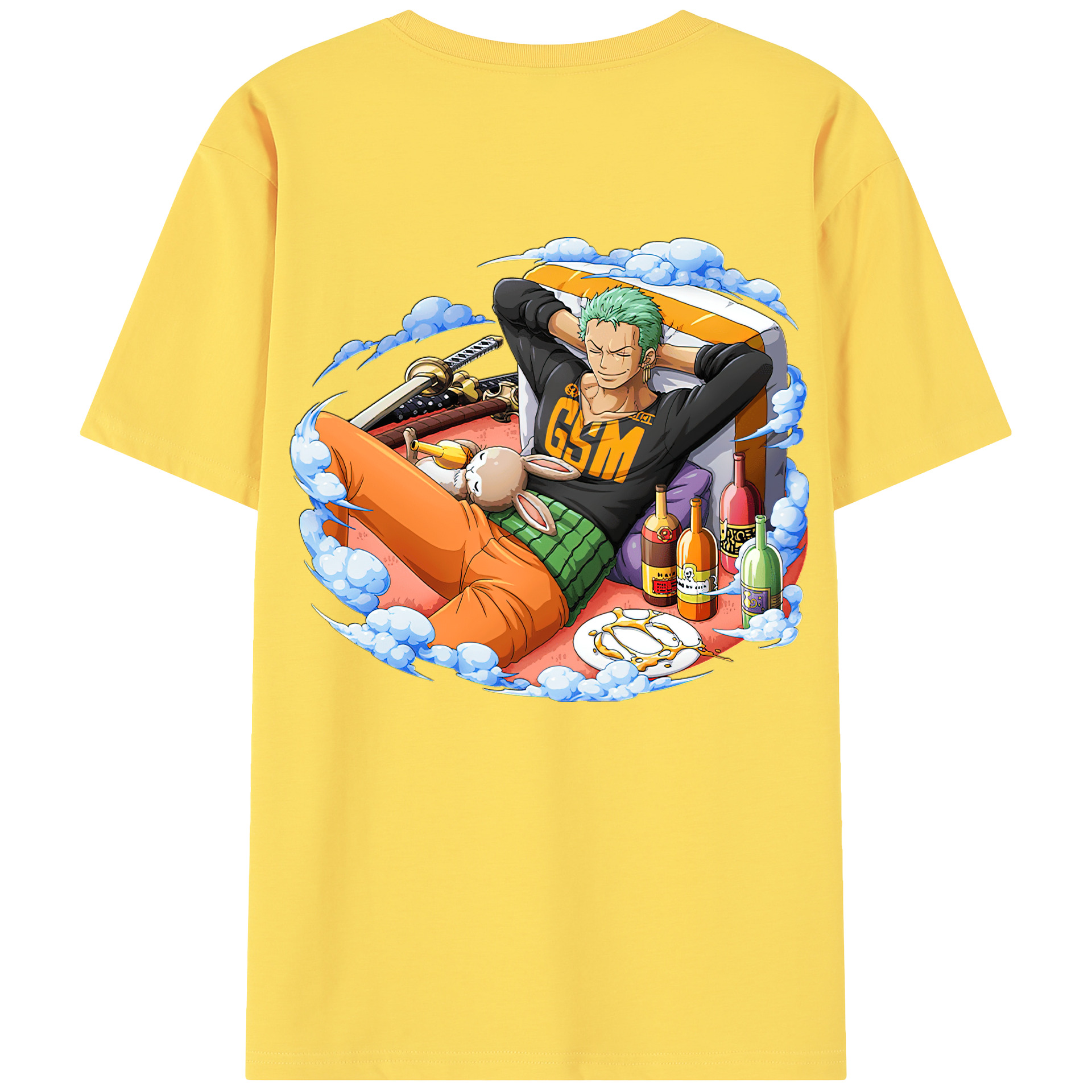 ワンピース ロロノア・ゾロ ONE PIECE Roronoa Zoro 綿100％半袖Tシャツ（背面プリント）