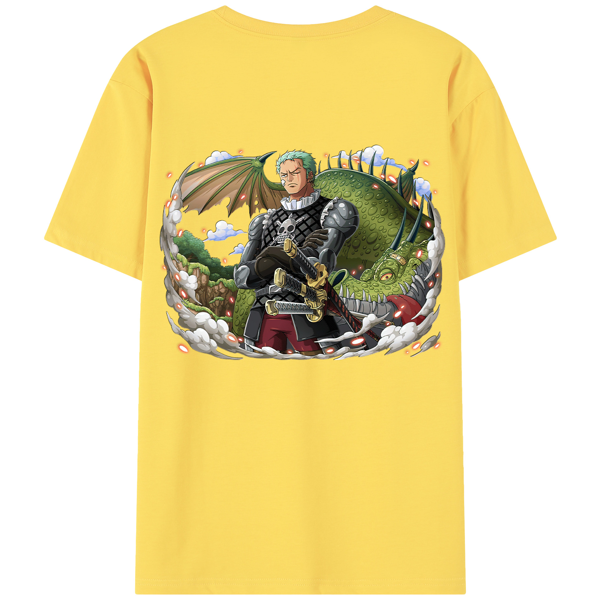 ワンピース ロロノア・ゾロ ONE PIECE Roronoa Zoro 綿100％半袖Tシャツ（背面プリント）