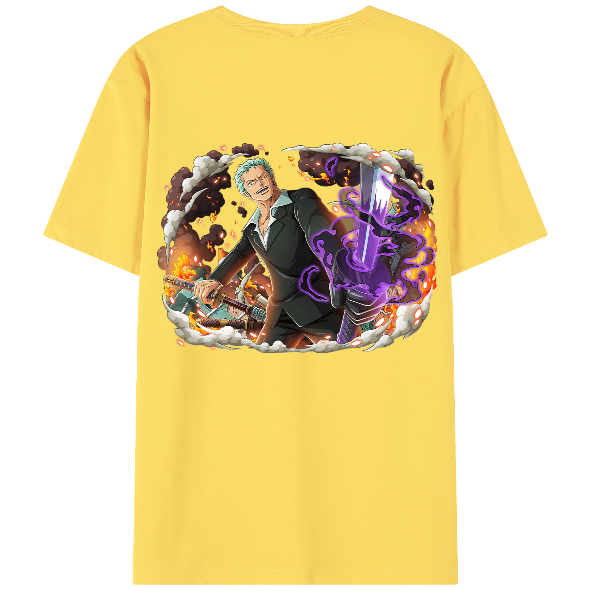 ワンピース ロロノア・ゾロ ONE PIECE Roronoa Zoro 綿100％半袖Tシャツ（背面プリント）