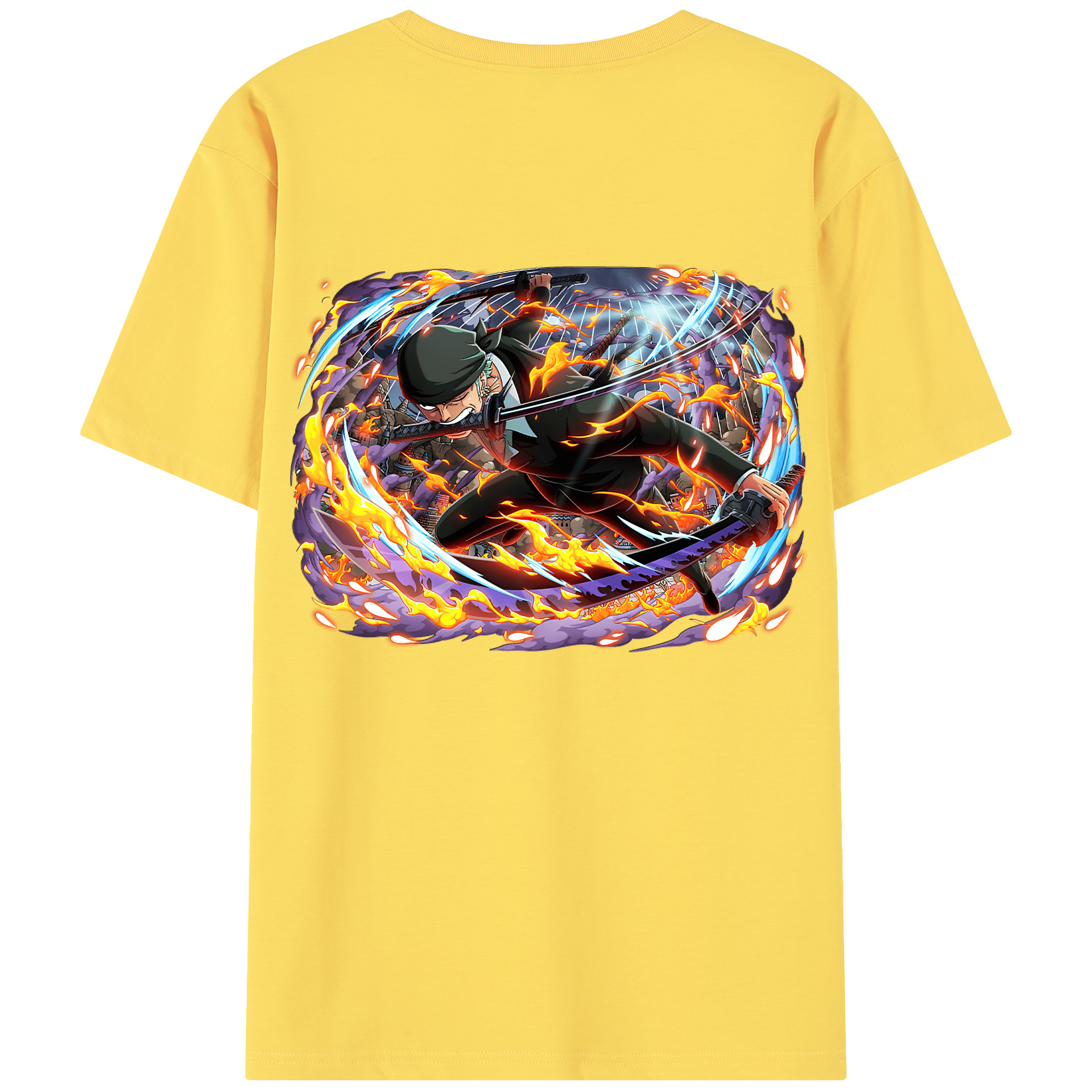 ワンピース ロロノア・ゾロ ONE PIECE Roronoa Zoro 綿100％半袖Tシャツ（背面プリント）
