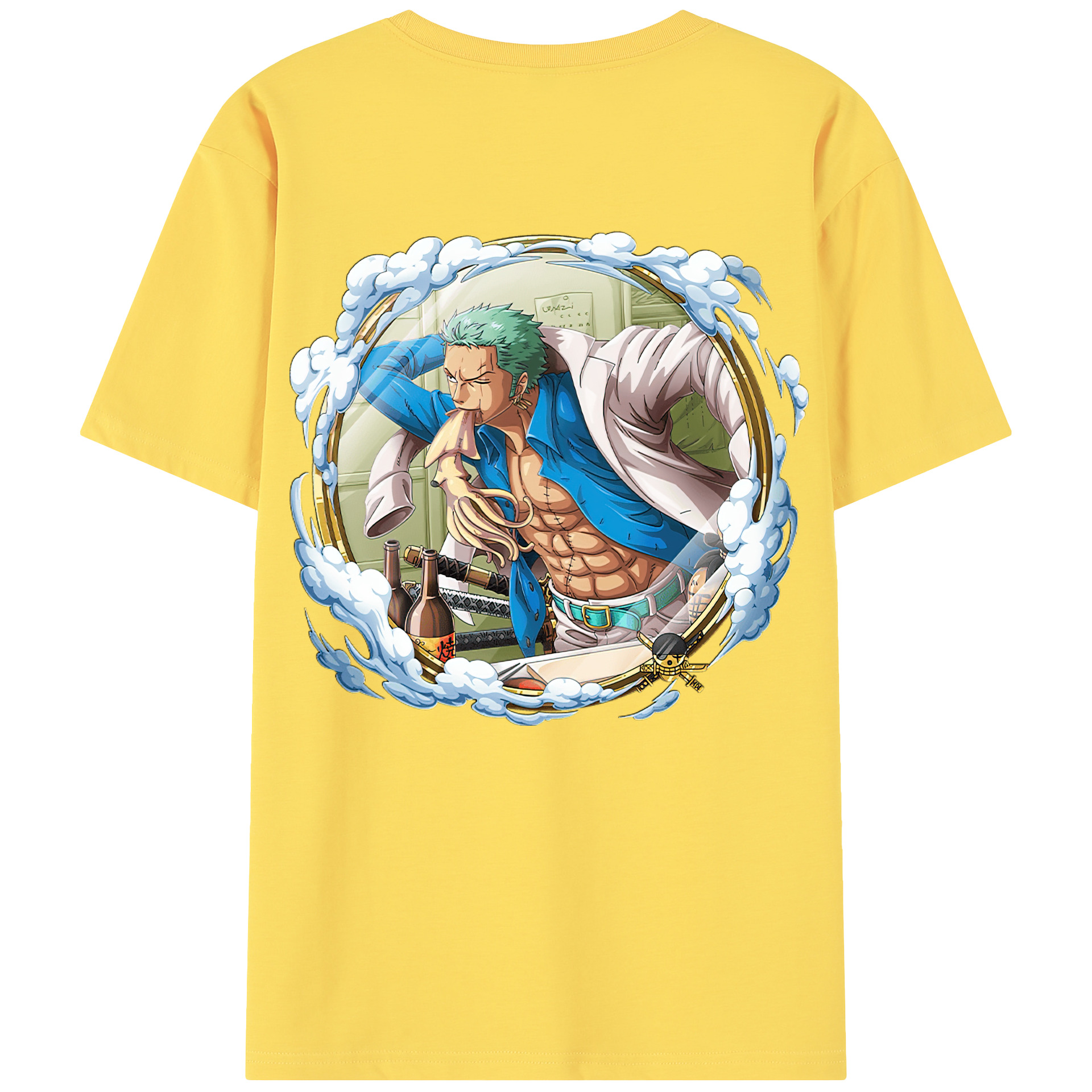 ワンピース ロロノア・ゾロ ONE PIECE Roronoa Zoro 綿100％半袖Tシャツ（背面プリント）