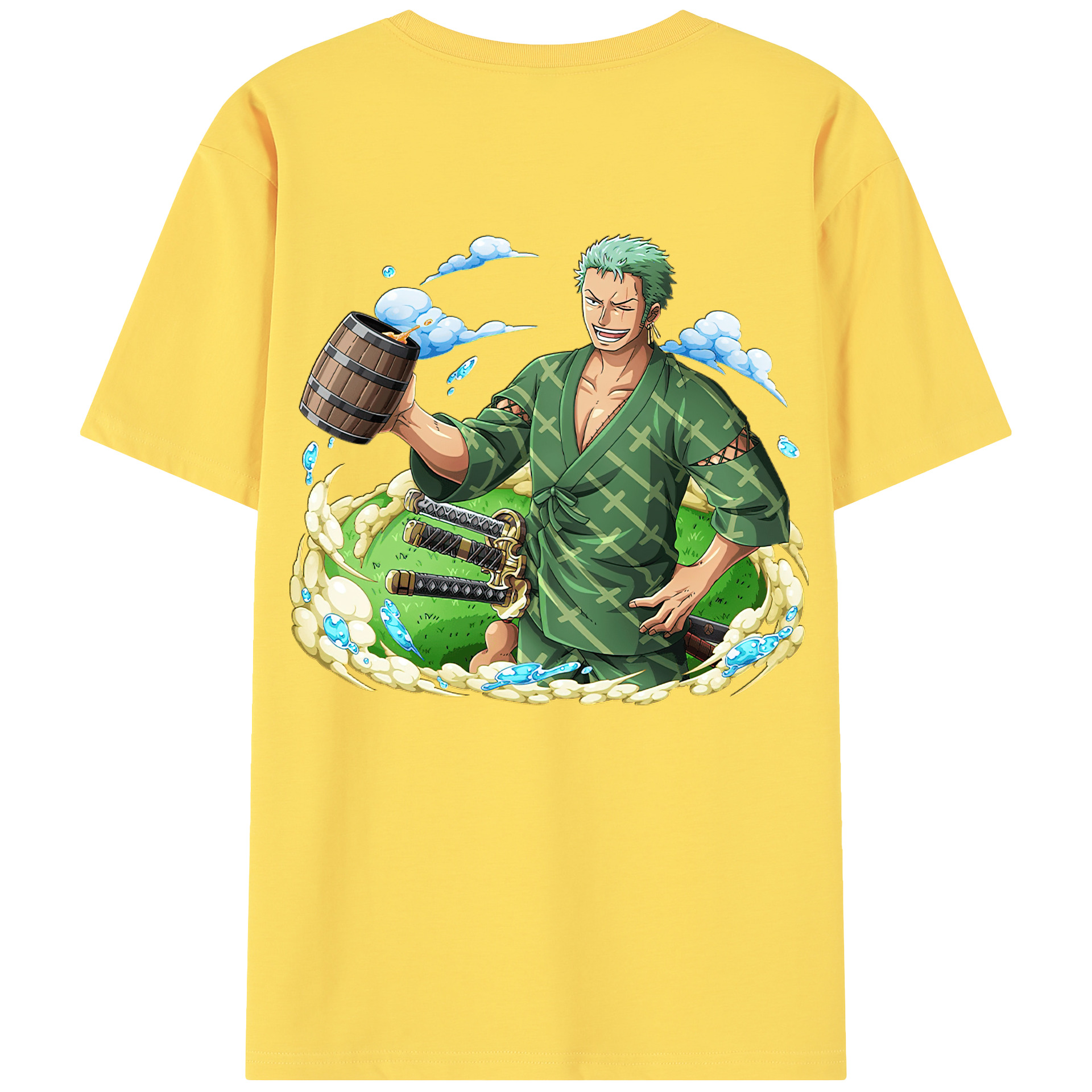 ワンピース ロロノア・ゾロ ONE PIECE Roronoa Zoro 綿100％半袖Tシャツ（背面プリント）