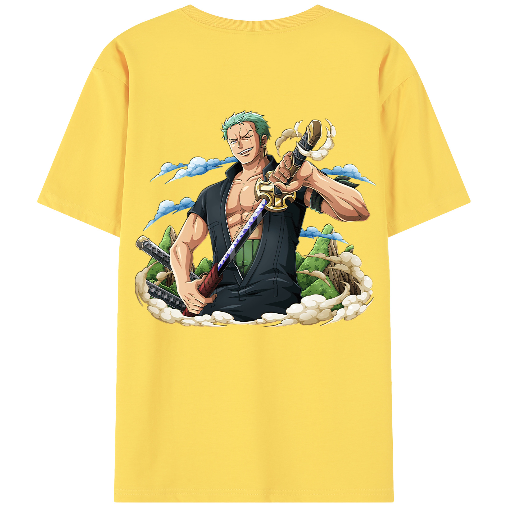 ワンピース ロロノア・ゾロ ONE PIECE Roronoa Zoro 綿100％半袖Tシャツ（背面プリント）