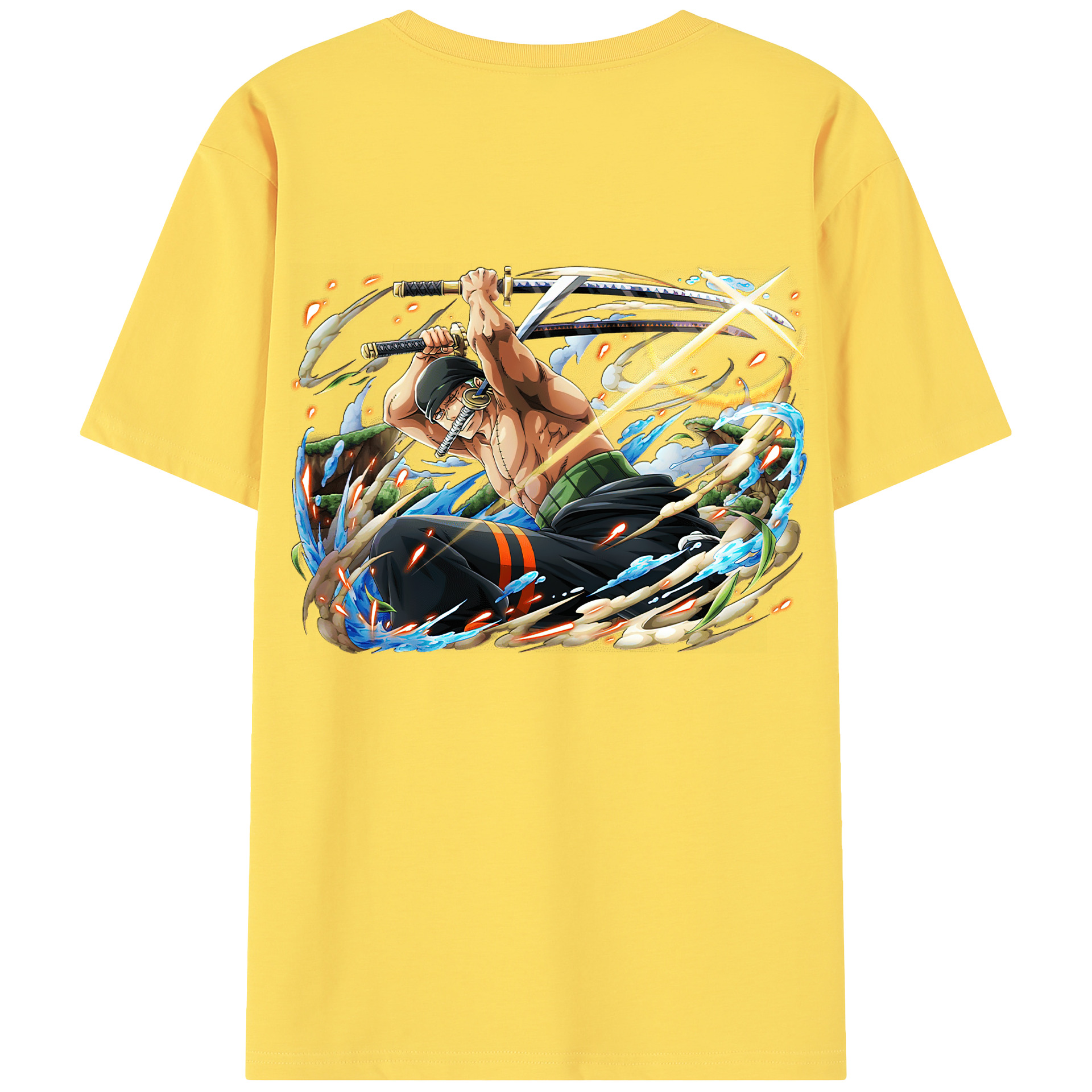 ワンピース ロロノア・ゾロ ONE PIECE Roronoa Zoro 綿100％半袖Tシャツ（背面プリント）