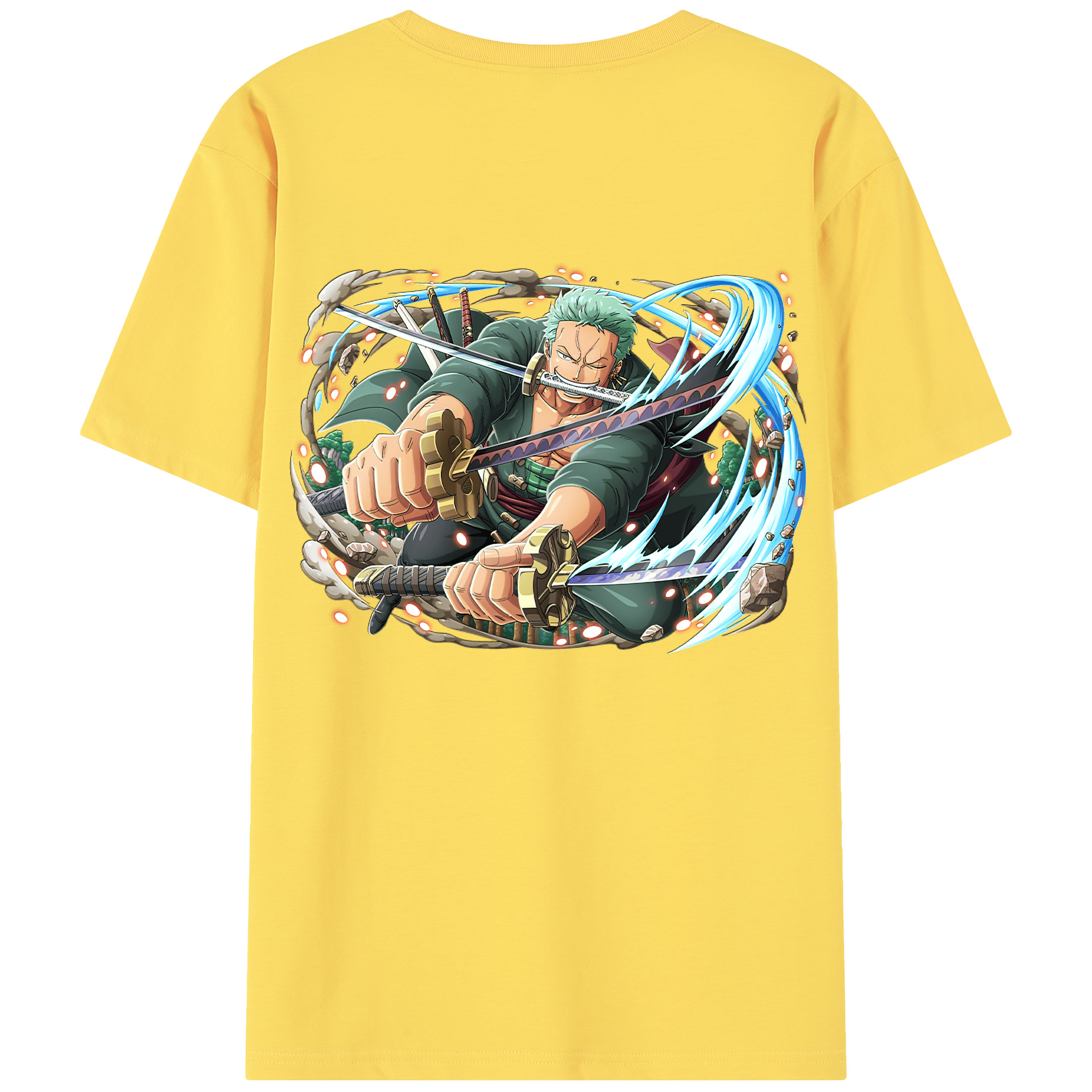 ワンピース ロロノア・ゾロ ONE PIECE Roronoa Zoro 綿100％半袖Tシャツ（背面プリント）