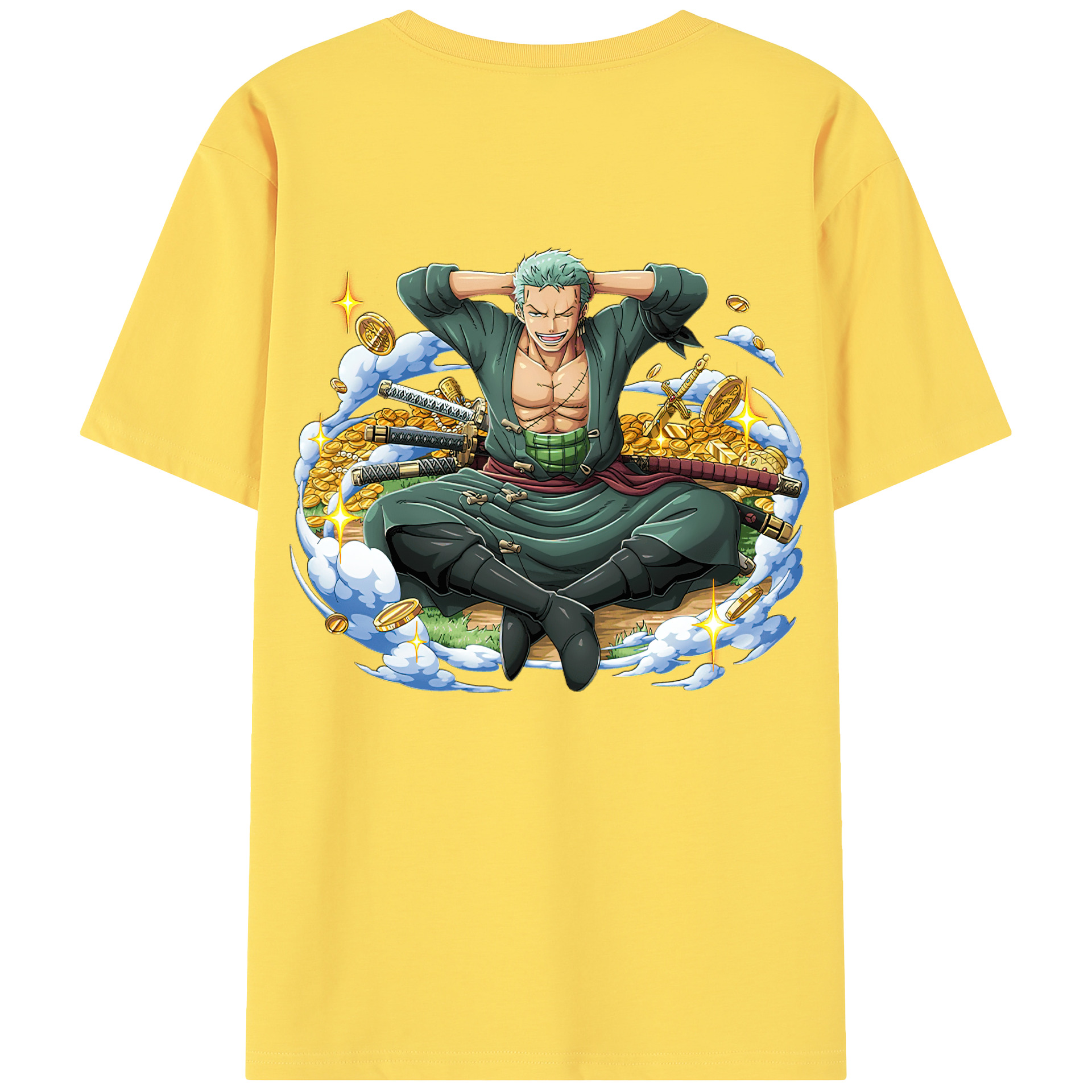 ワンピース ロロノア・ゾロ ONE PIECE Roronoa Zoro 綿100％半袖Tシャツ（背面プリント）