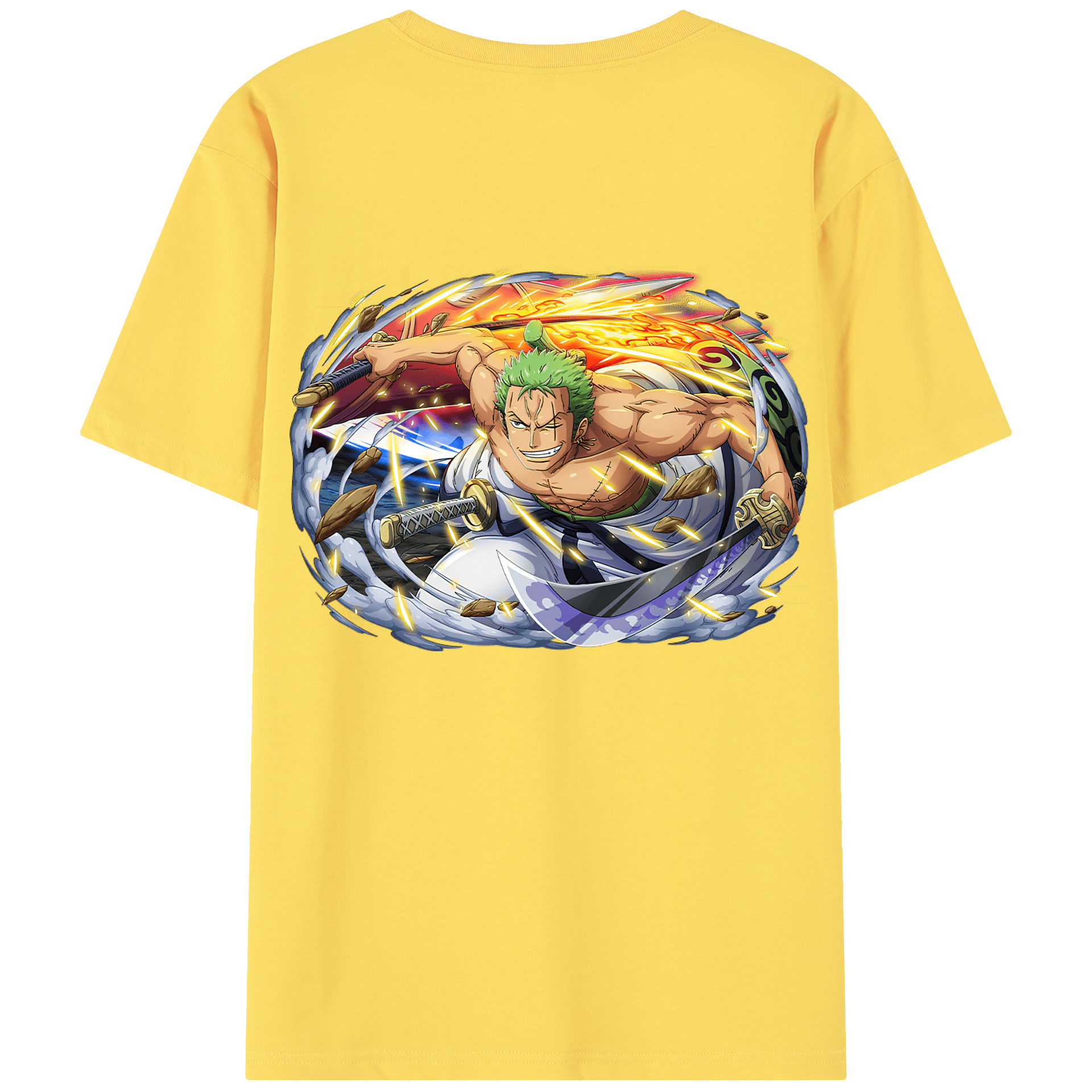 ワンピース ロロノア・ゾロ ONE PIECE Roronoa Zoro 綿100％半袖Tシャツ（背面プリント）