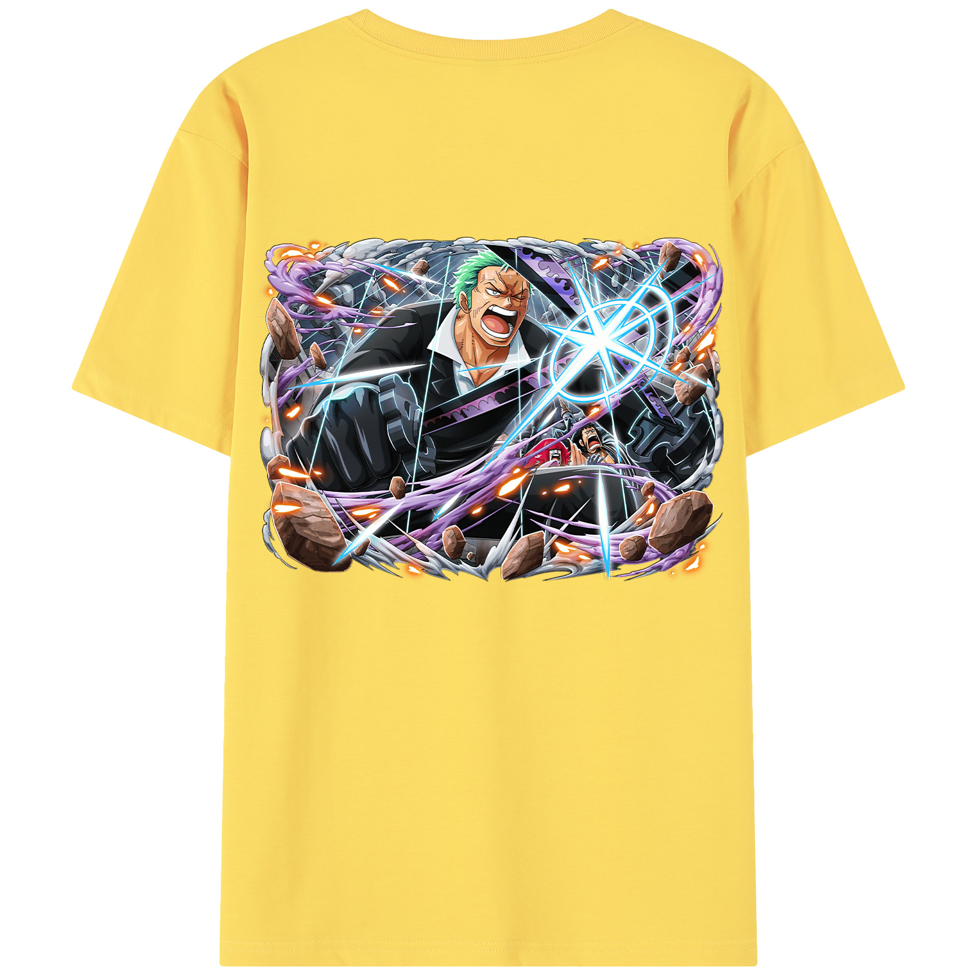 ワンピース ロロノア・ゾロ ONE PIECE Roronoa Zoro 綿100％半袖Tシャツ（背面プリント）