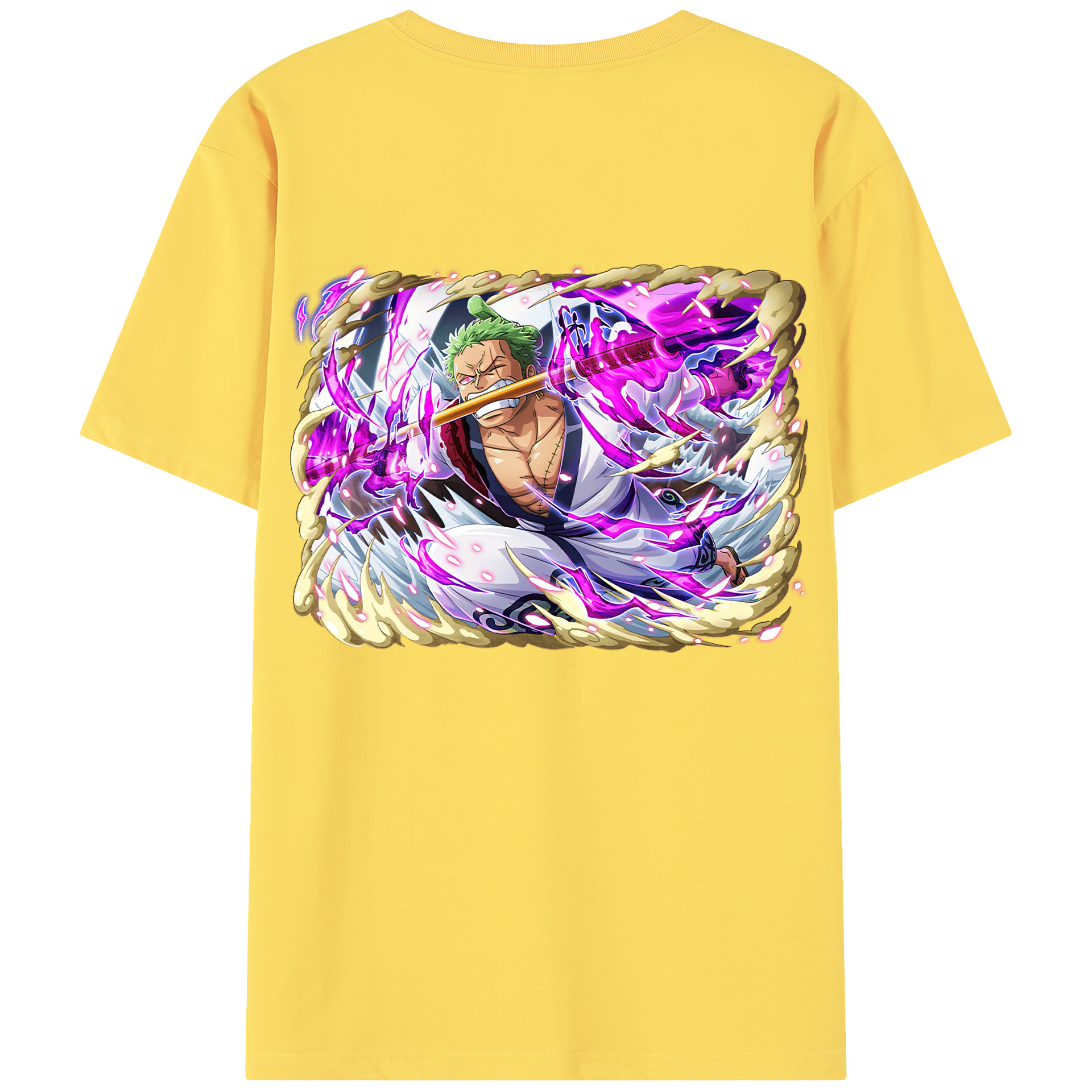 ワンピース ロロノア・ゾロ ONE PIECE Roronoa Zoro 綿100％半袖Tシャツ（背面プリント）