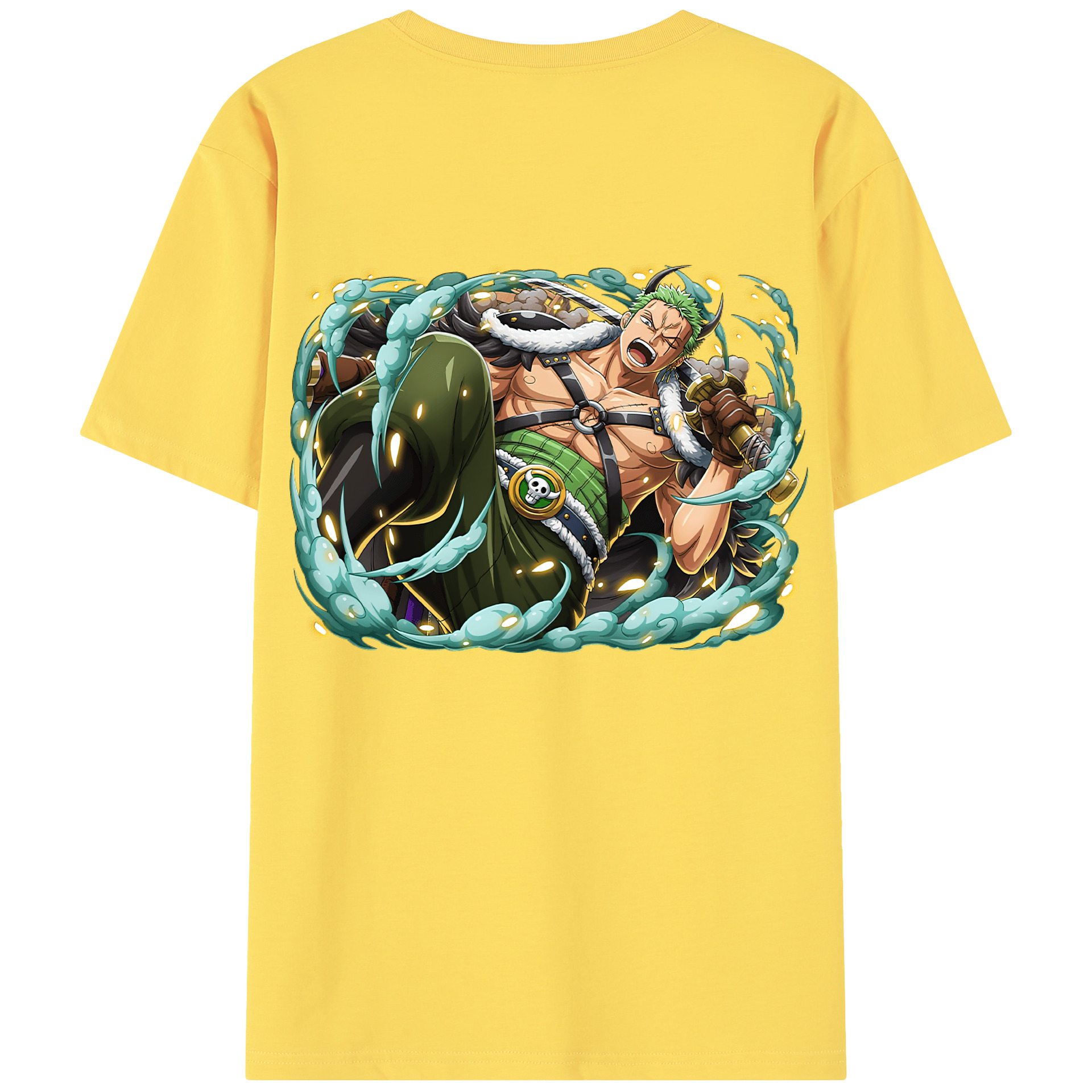 ワンピース ロロノア・ゾロ ONE PIECE Roronoa Zoro 綿100％半袖Tシャツ（背面プリント）