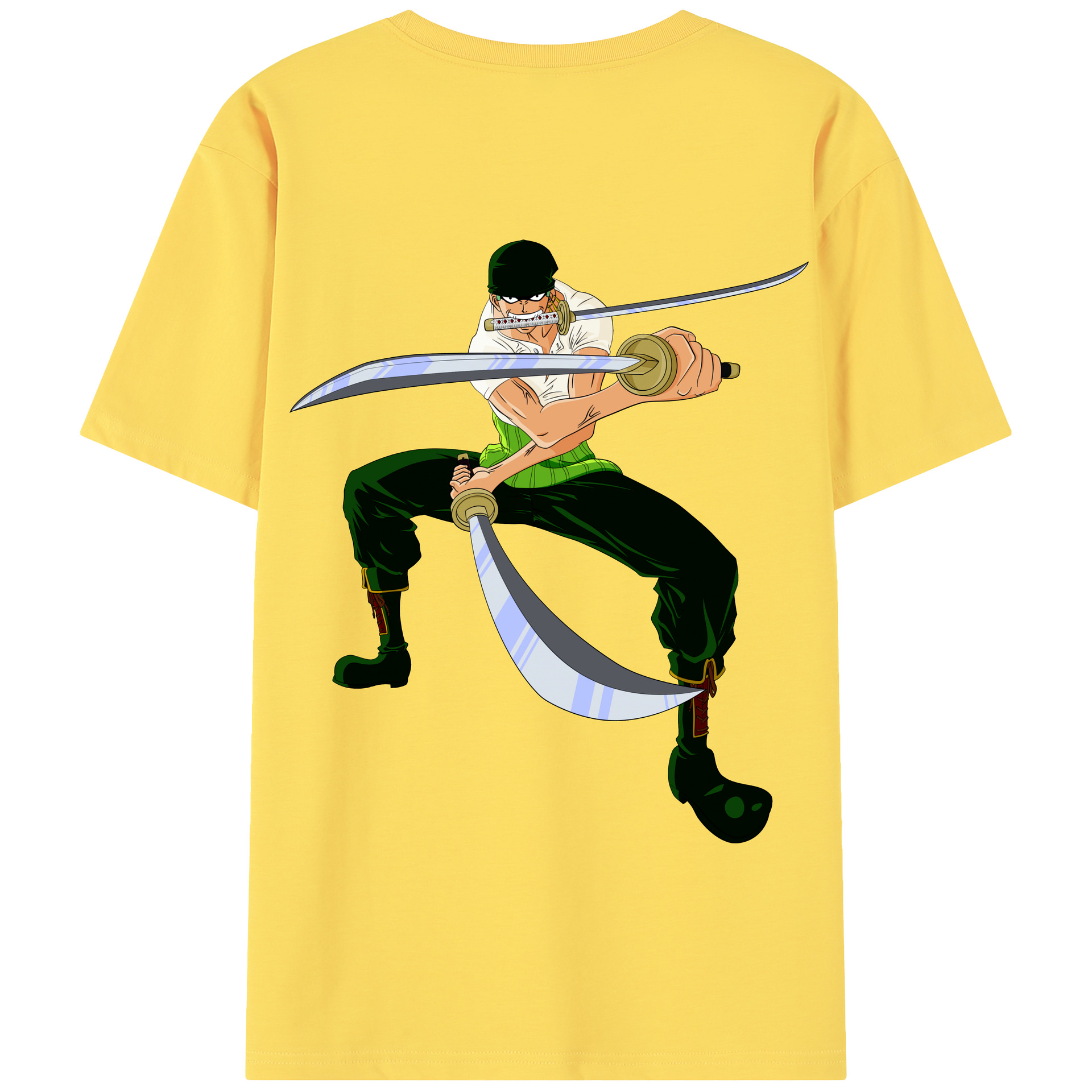 ワンピース ロロノア・ゾロ ONE PIECE Roronoa Zoro 綿100％半袖Tシャツ（背面プリント）