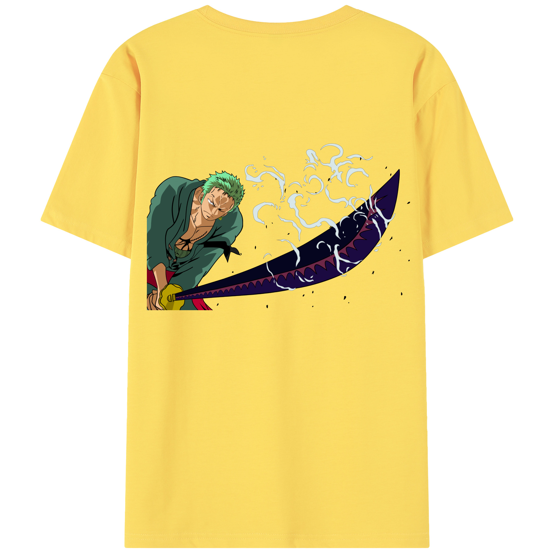 ワンピース ロロノア・ゾロ ONE PIECE Roronoa Zoro 綿100％半袖Tシャツ（背面プリント）