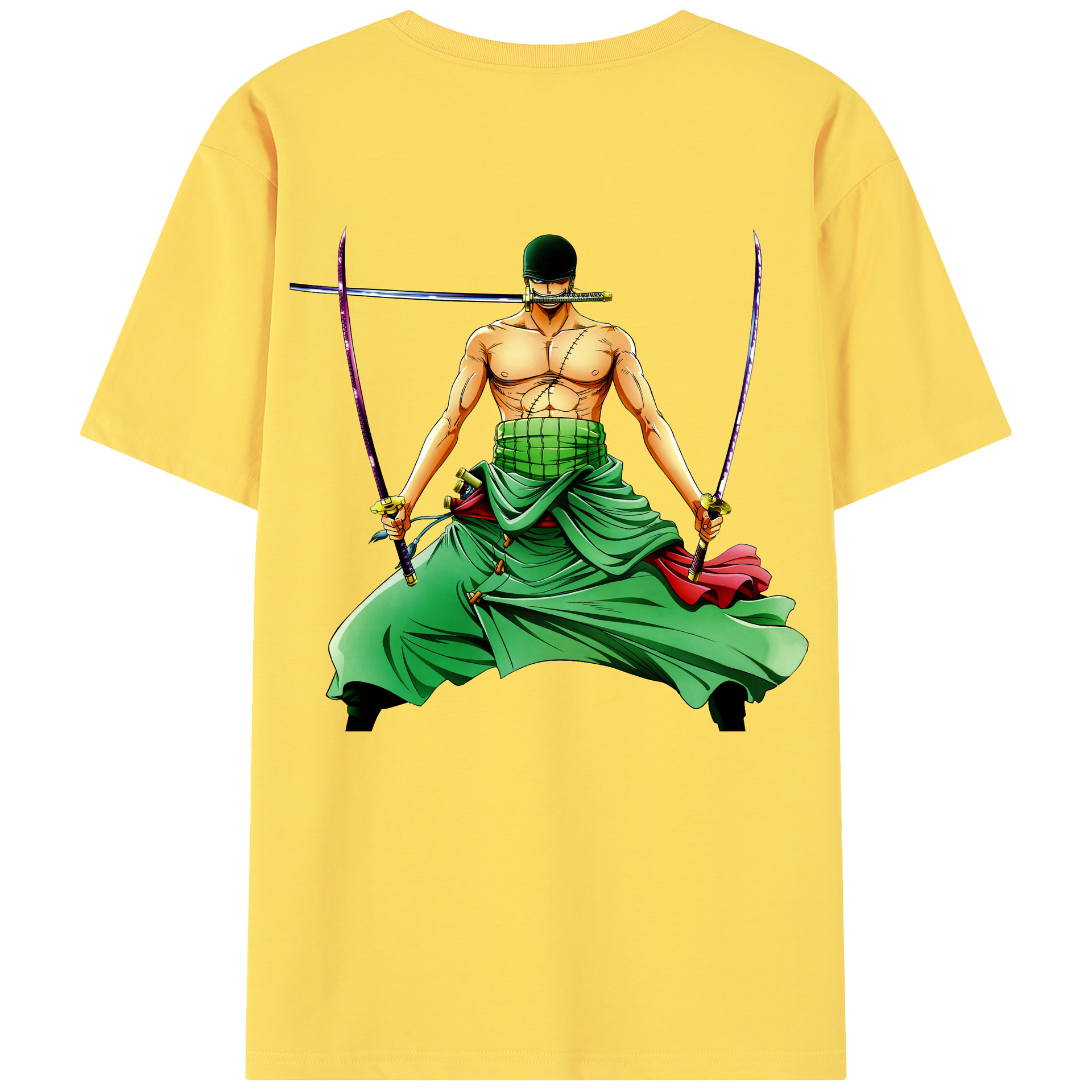 ワンピース ロロノア・ゾロ ONE PIECE Roronoa Zoro 綿100％半袖Tシャツ（背面プリント）
