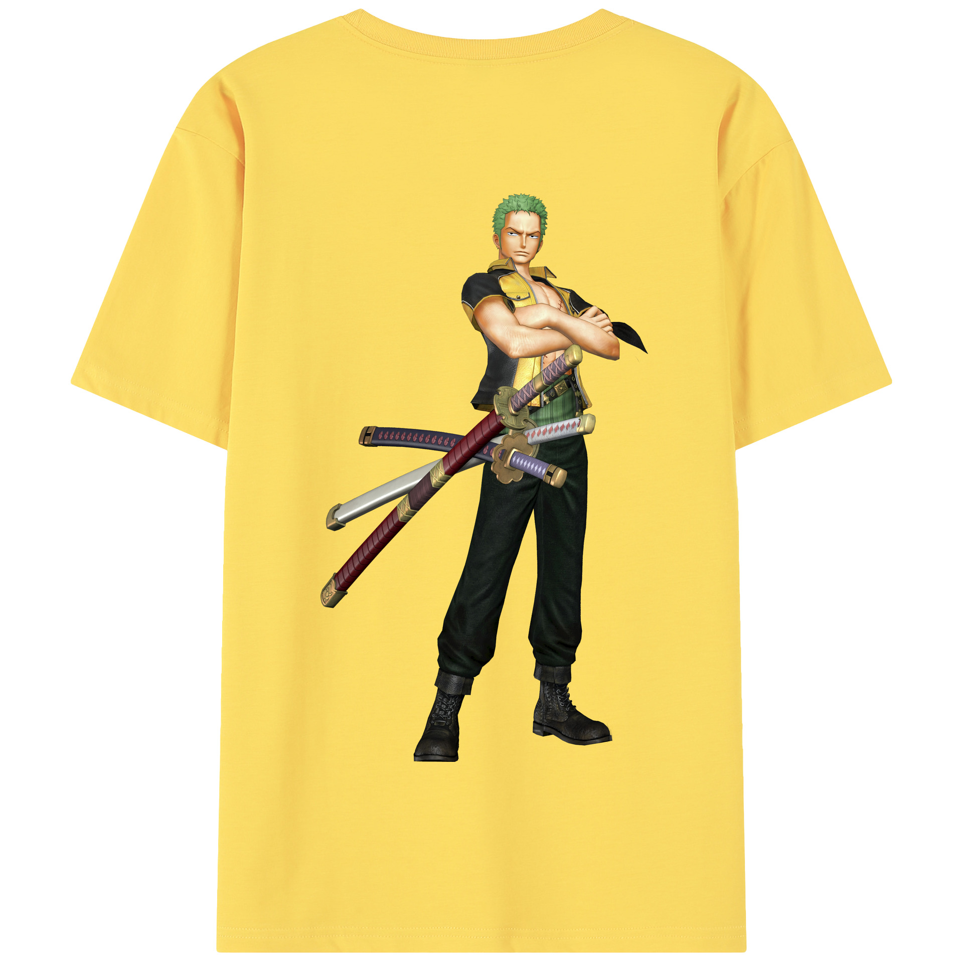 ワンピース ロロノア・ゾロ ONE PIECE Roronoa Zoro 綿100％半袖Tシャツ（背面プリント）