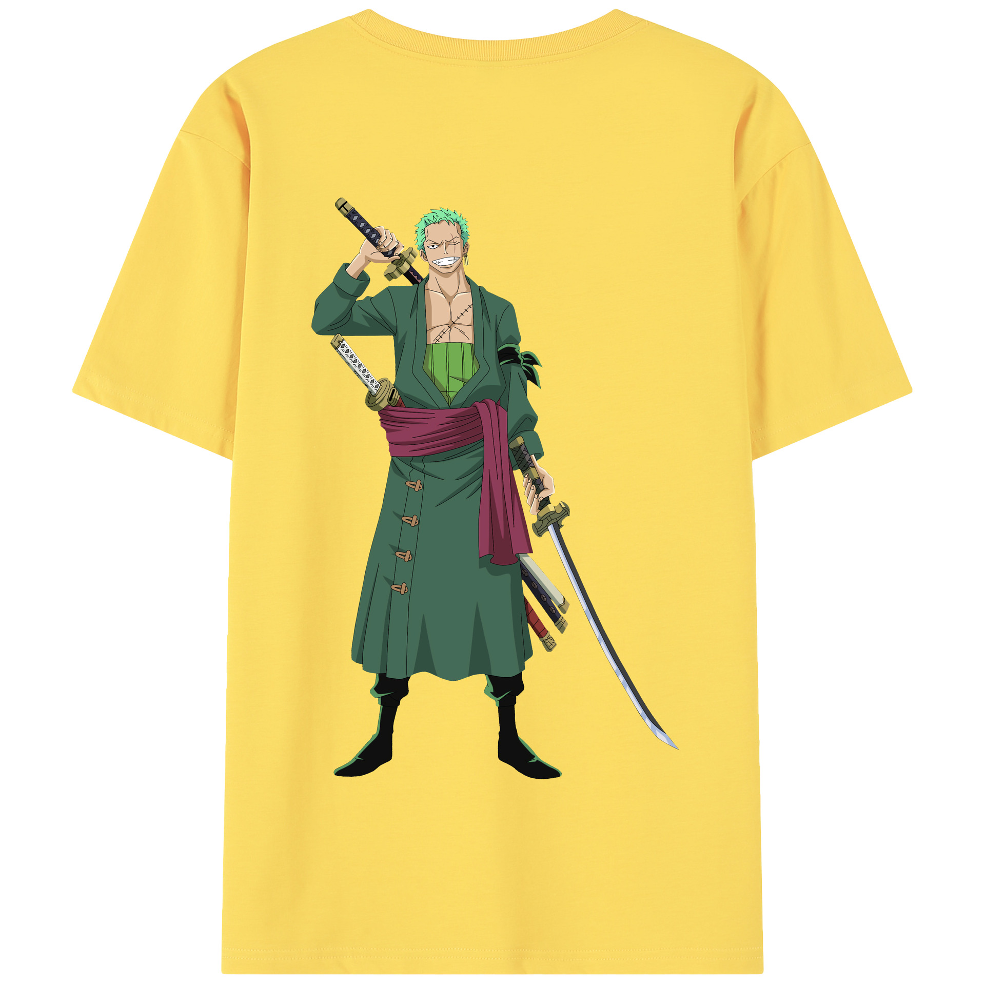 ワンピース ロロノア・ゾロ ONE PIECE Roronoa Zoro 綿100％半袖Tシャツ（背面プリント）