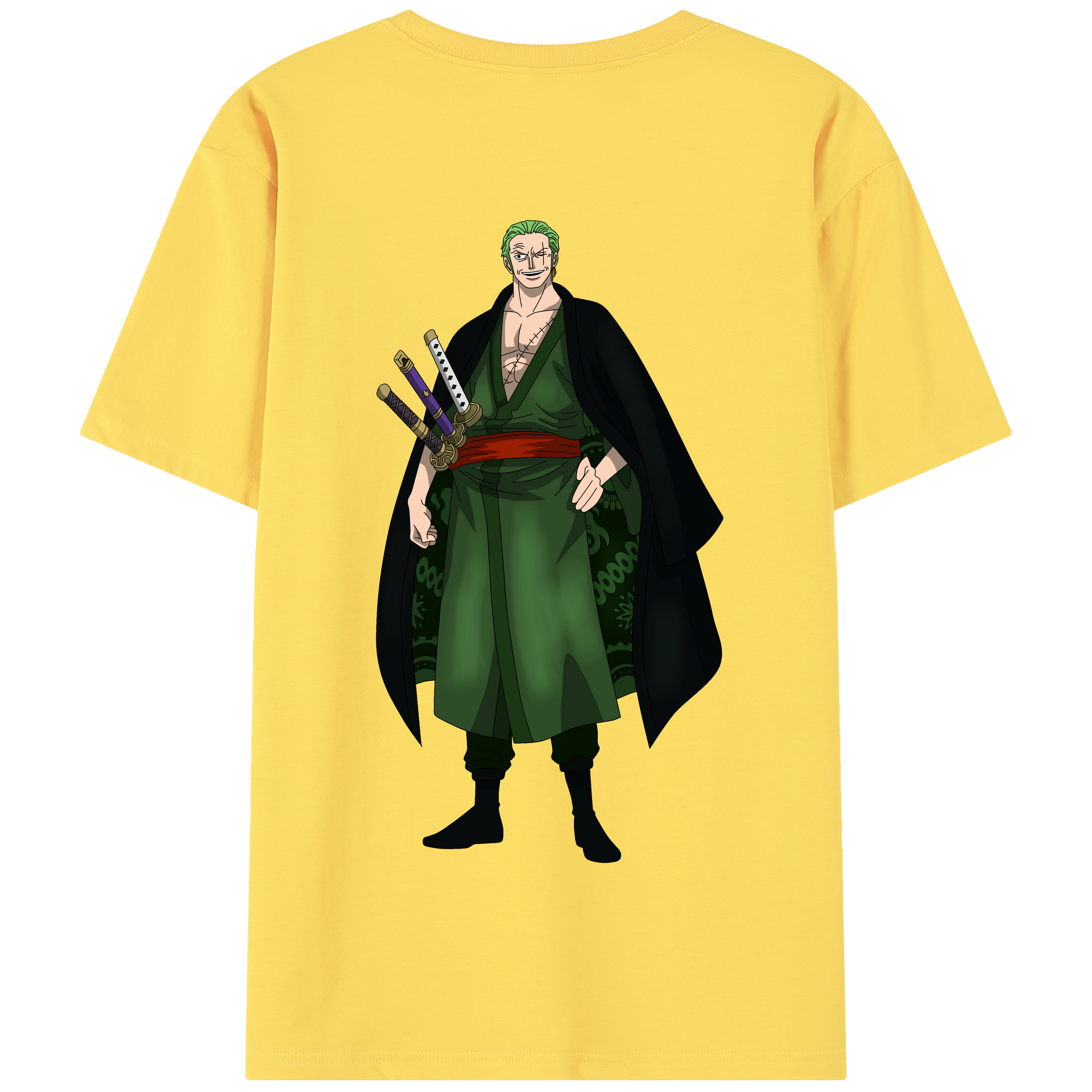 ワンピース ロロノア・ゾロ ONE PIECE Roronoa Zoro 綿100％半袖Tシャツ（背面プリント）