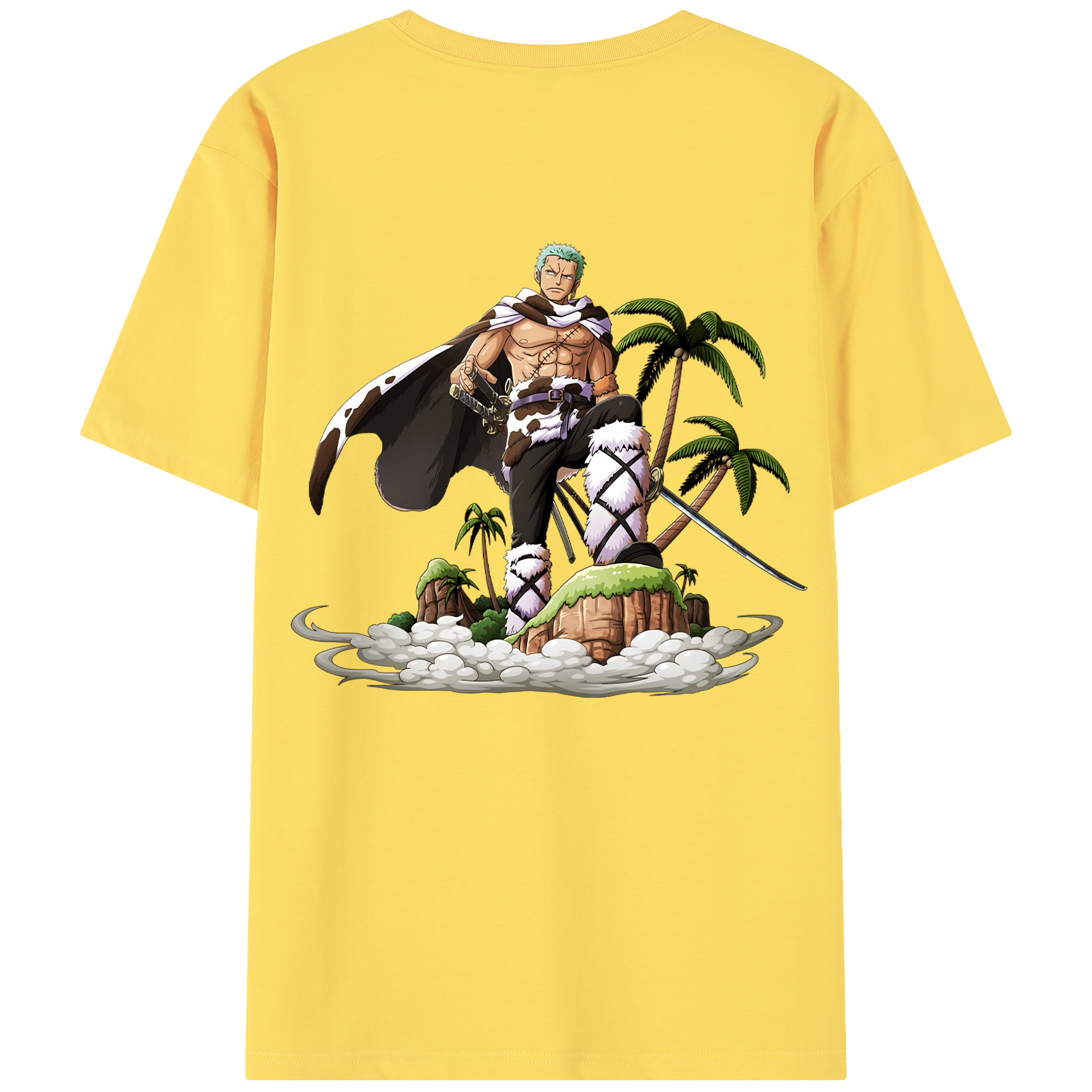 ワンピース ロロノア・ゾロ ONE PIECE Roronoa Zoro 綿100％半袖Tシャツ（背面プリント）