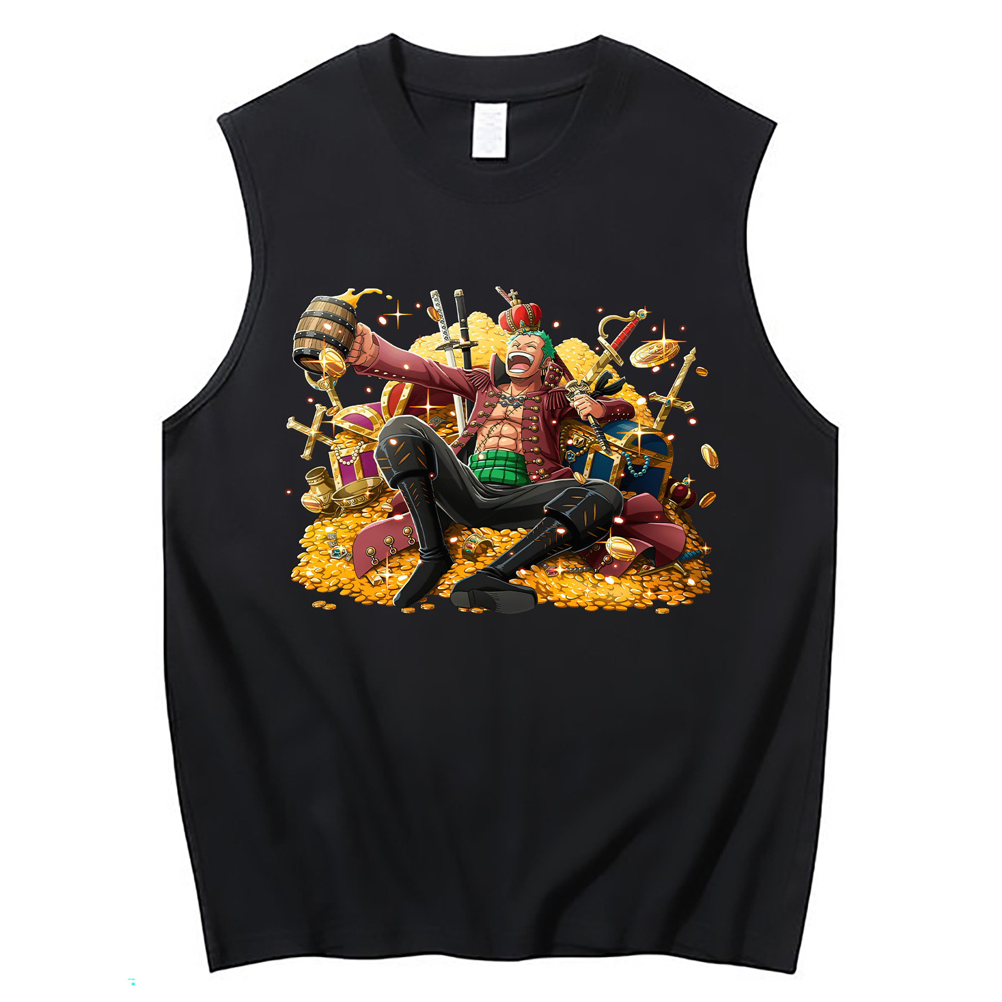 ワンピース ロロノア・ゾロ ONE PIECE Roronoa Zoro コットン100％タンクトップ（フロントプリント）