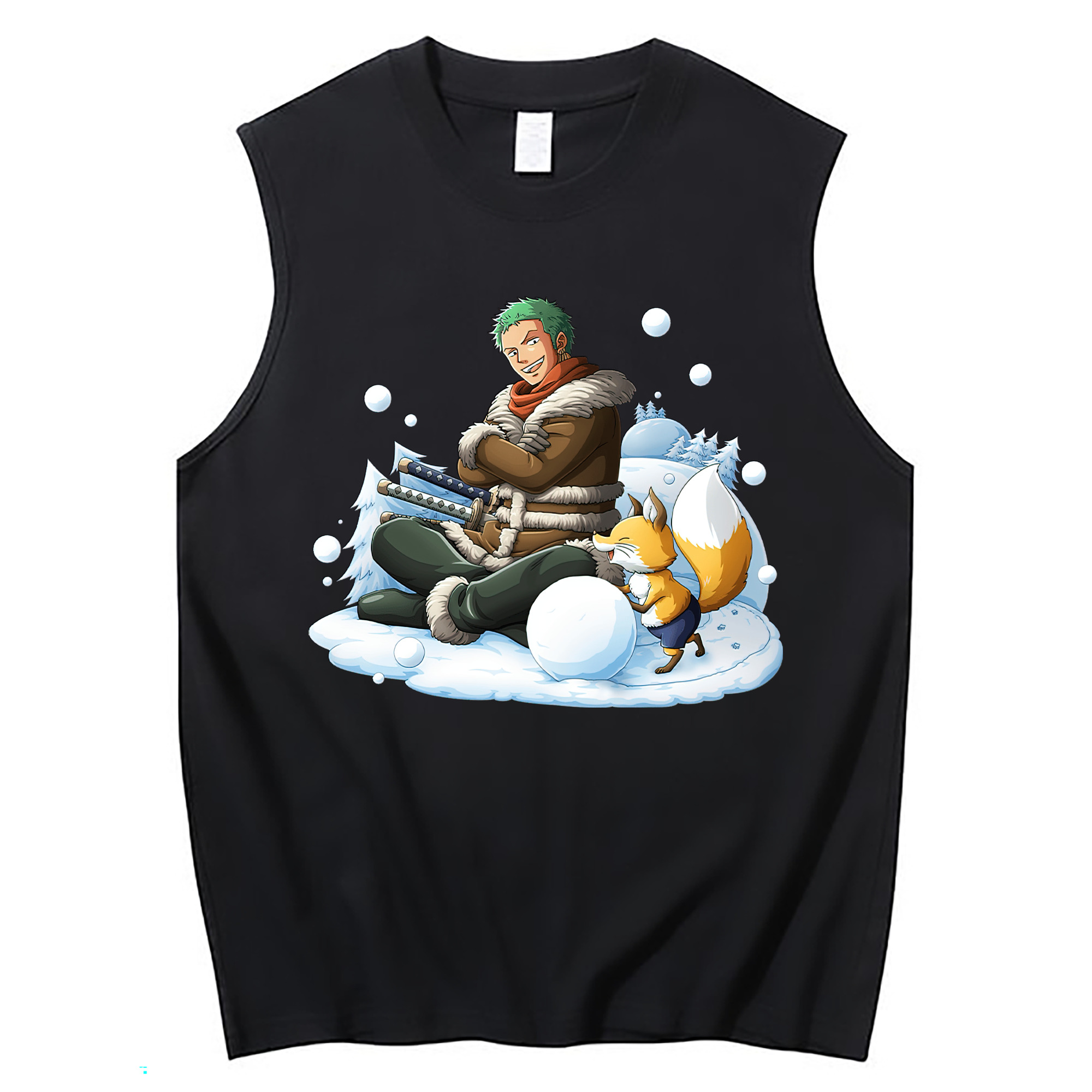 ワンピース ロロノア・ゾロ ONE PIECE Roronoa Zoro コットン100％タンクトップ（フロントプリント）