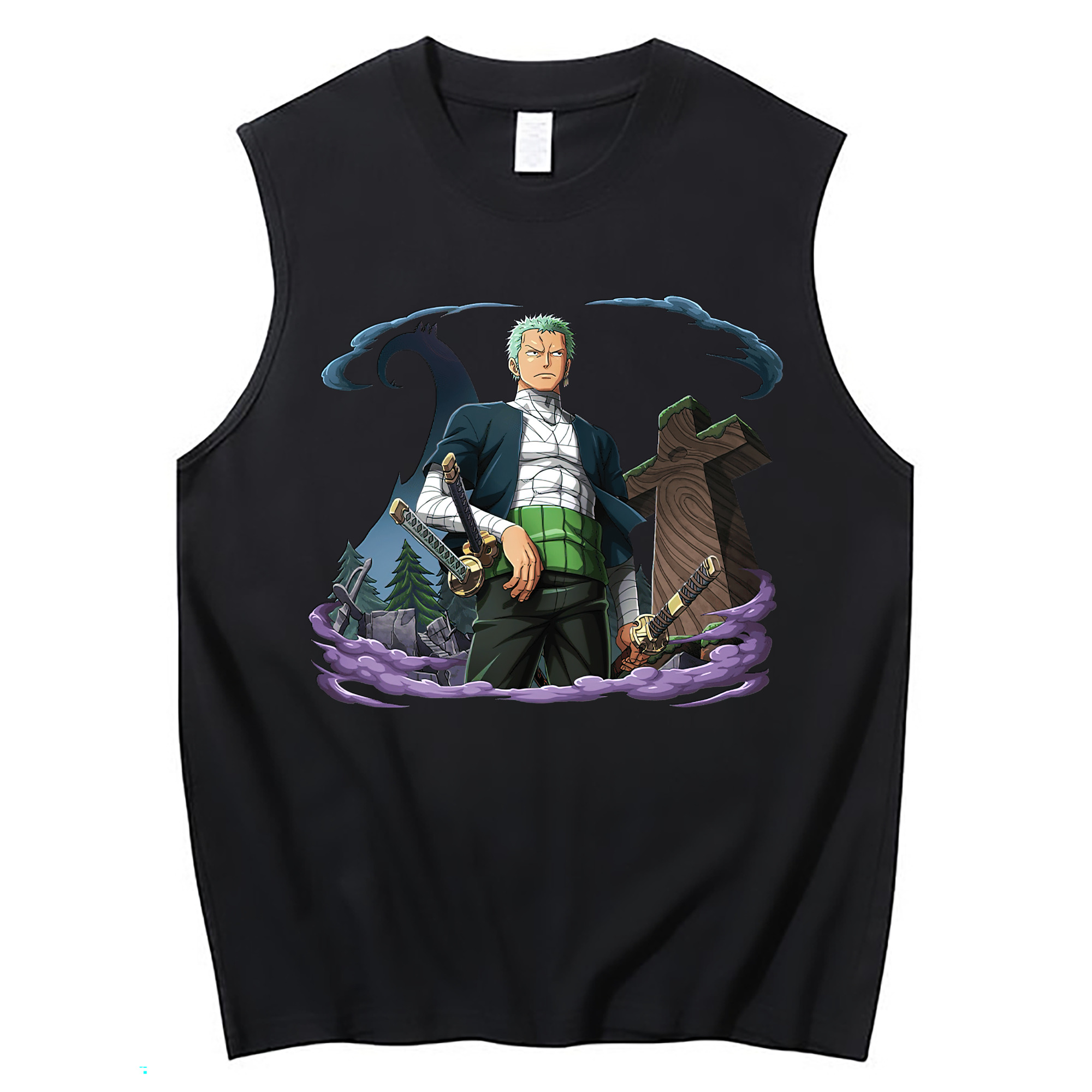 ワンピース ロロノア・ゾロ ONE PIECE Roronoa Zoro コットン100％タンクトップ（フロントプリント）