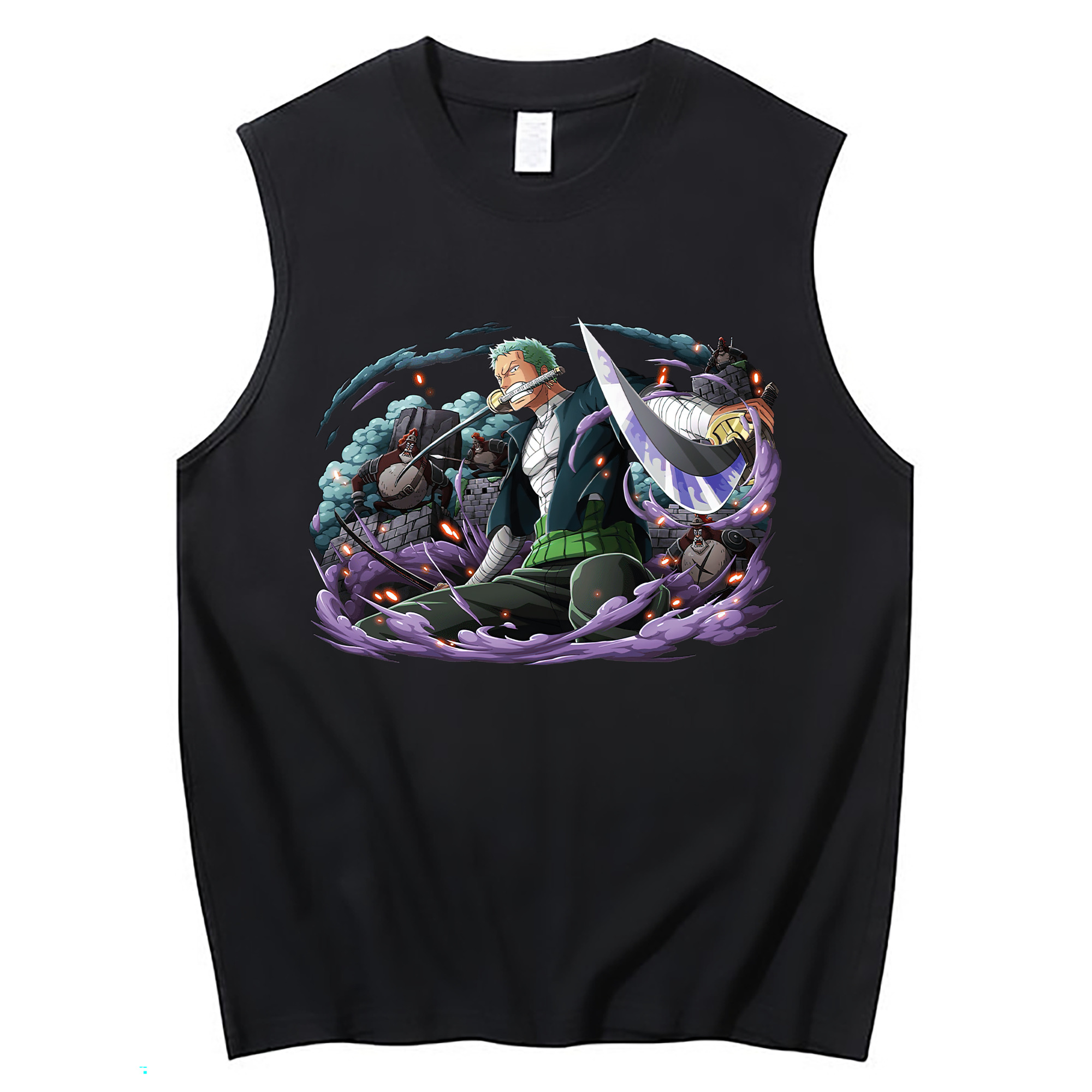 ワンピース ロロノア・ゾロ ONE PIECE Roronoa Zoro コットン100％タンクトップ（フロントプリント）