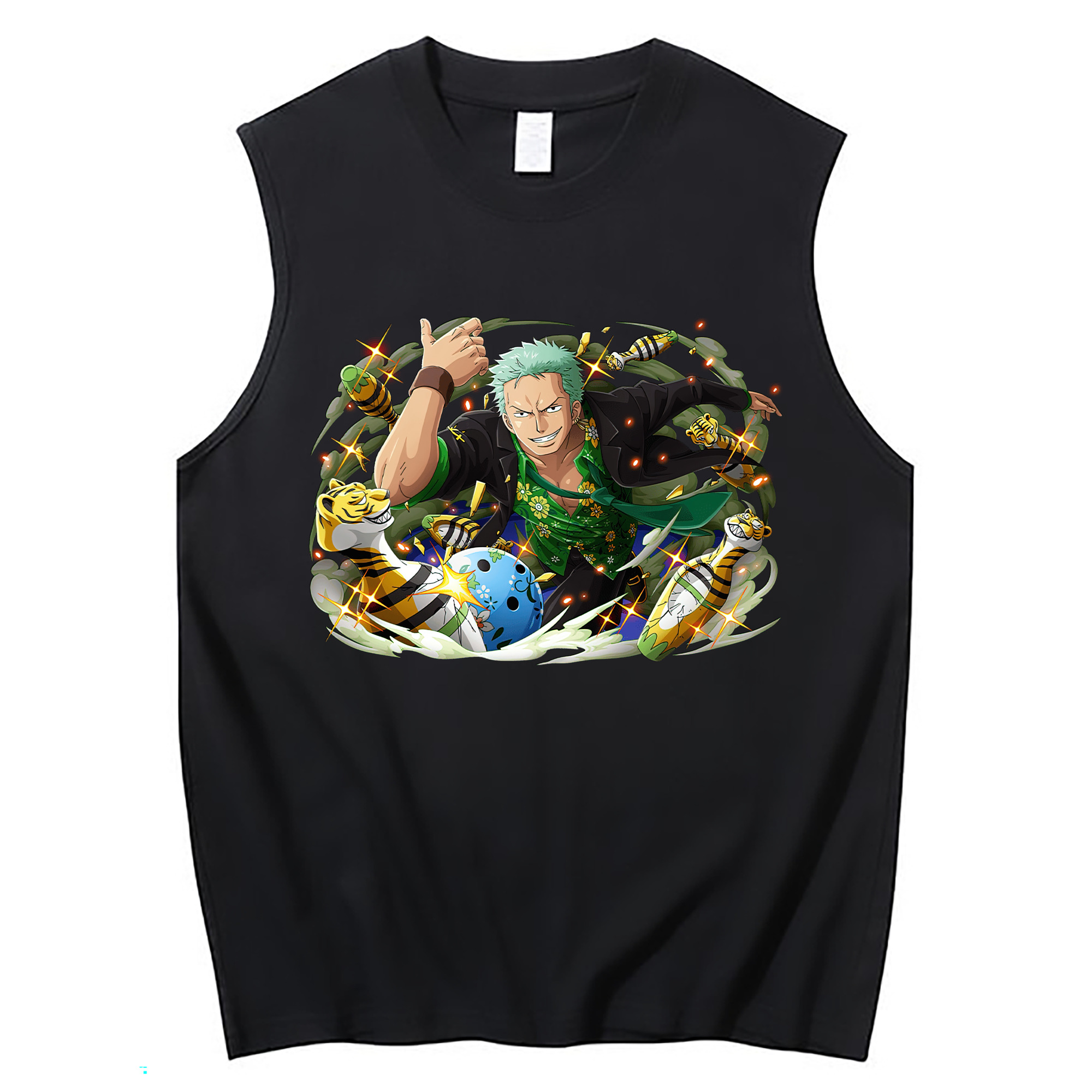 ワンピース ロロノア・ゾロ ONE PIECE Roronoa Zoro コットン100％タンクトップ（フロントプリント）