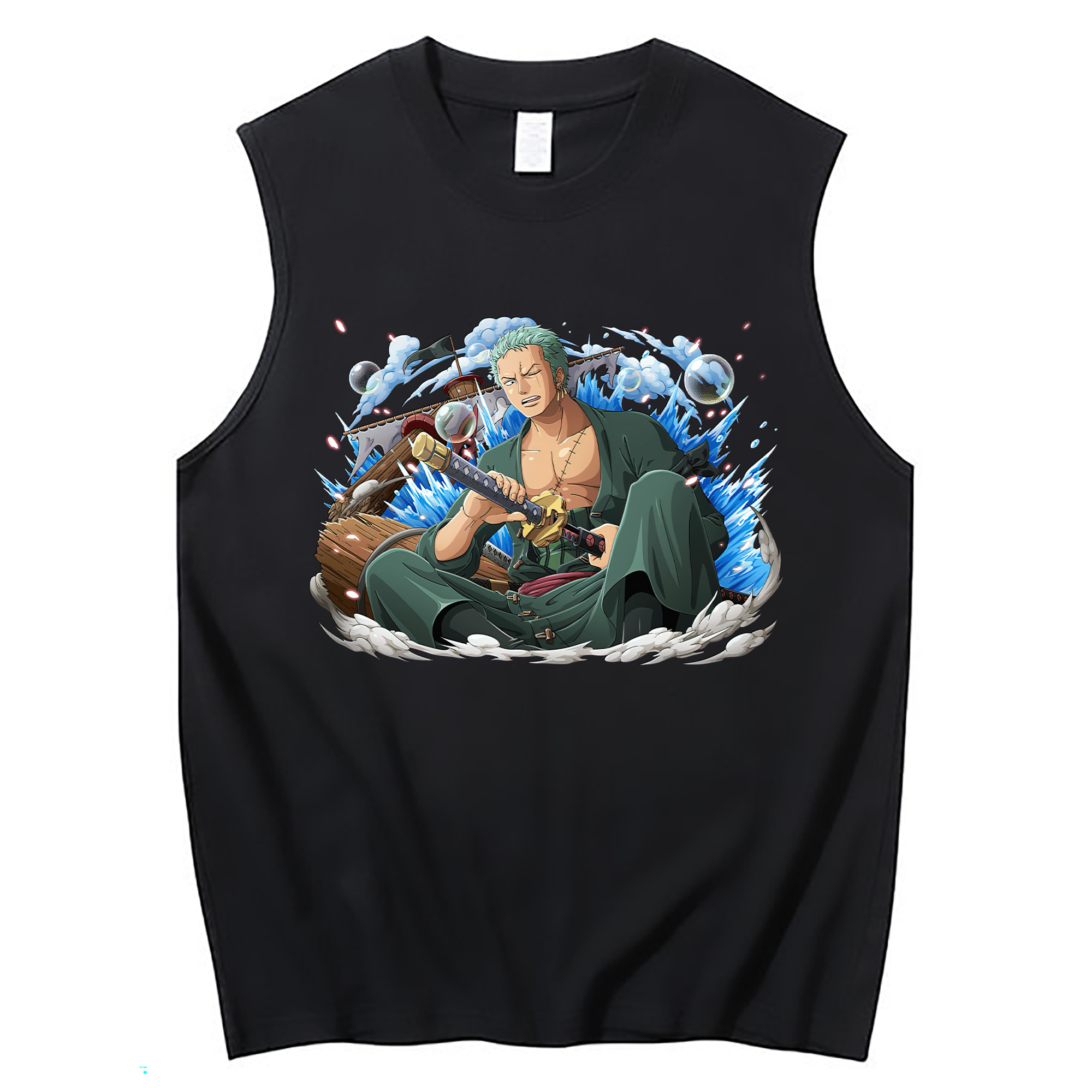 ワンピース ロロノア・ゾロ ONE PIECE Roronoa Zoro コットン100％タンクトップ（フロントプリント）