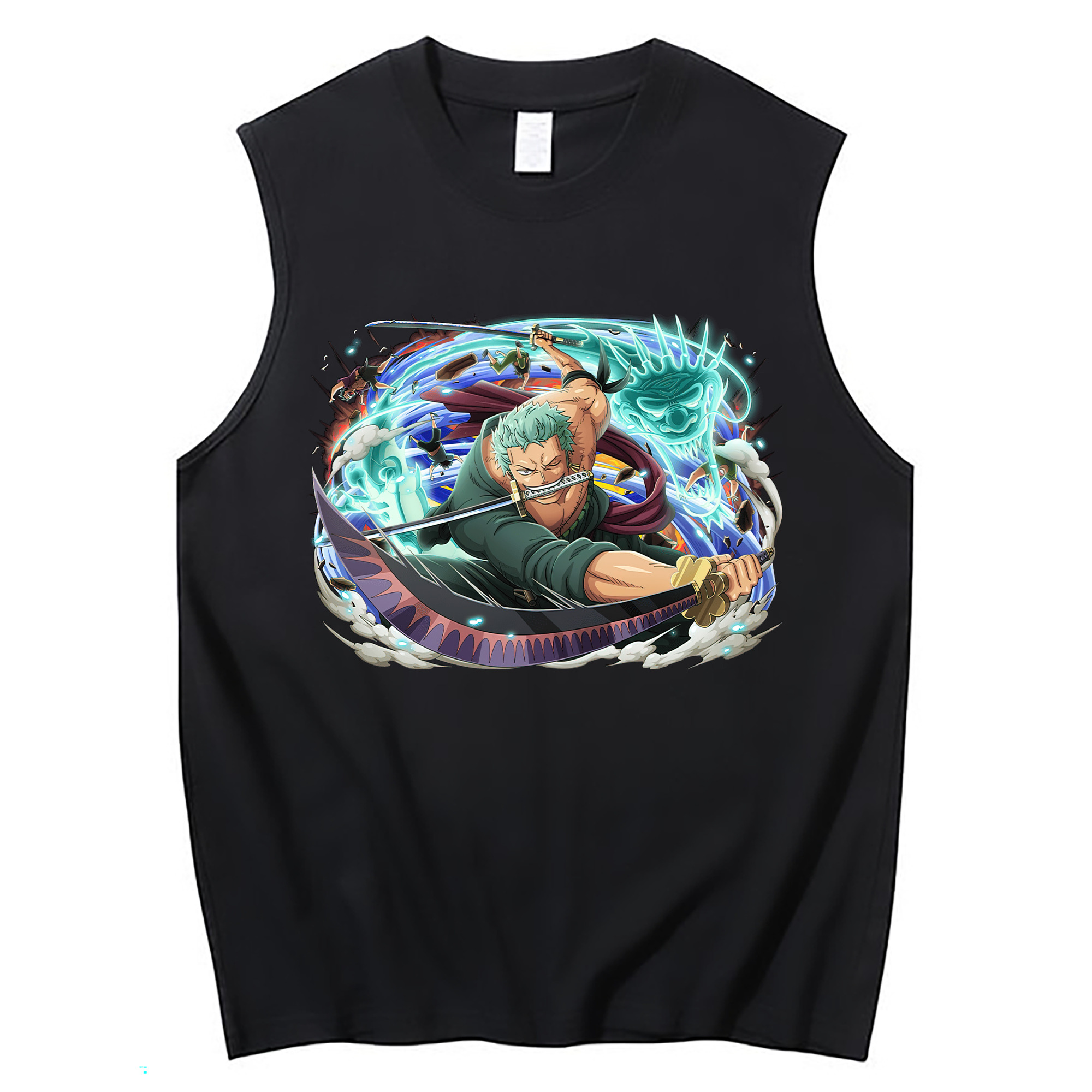 ワンピース ロロノア・ゾロ ONE PIECE Roronoa Zoro コットン100％タンクトップ（フロントプリント）