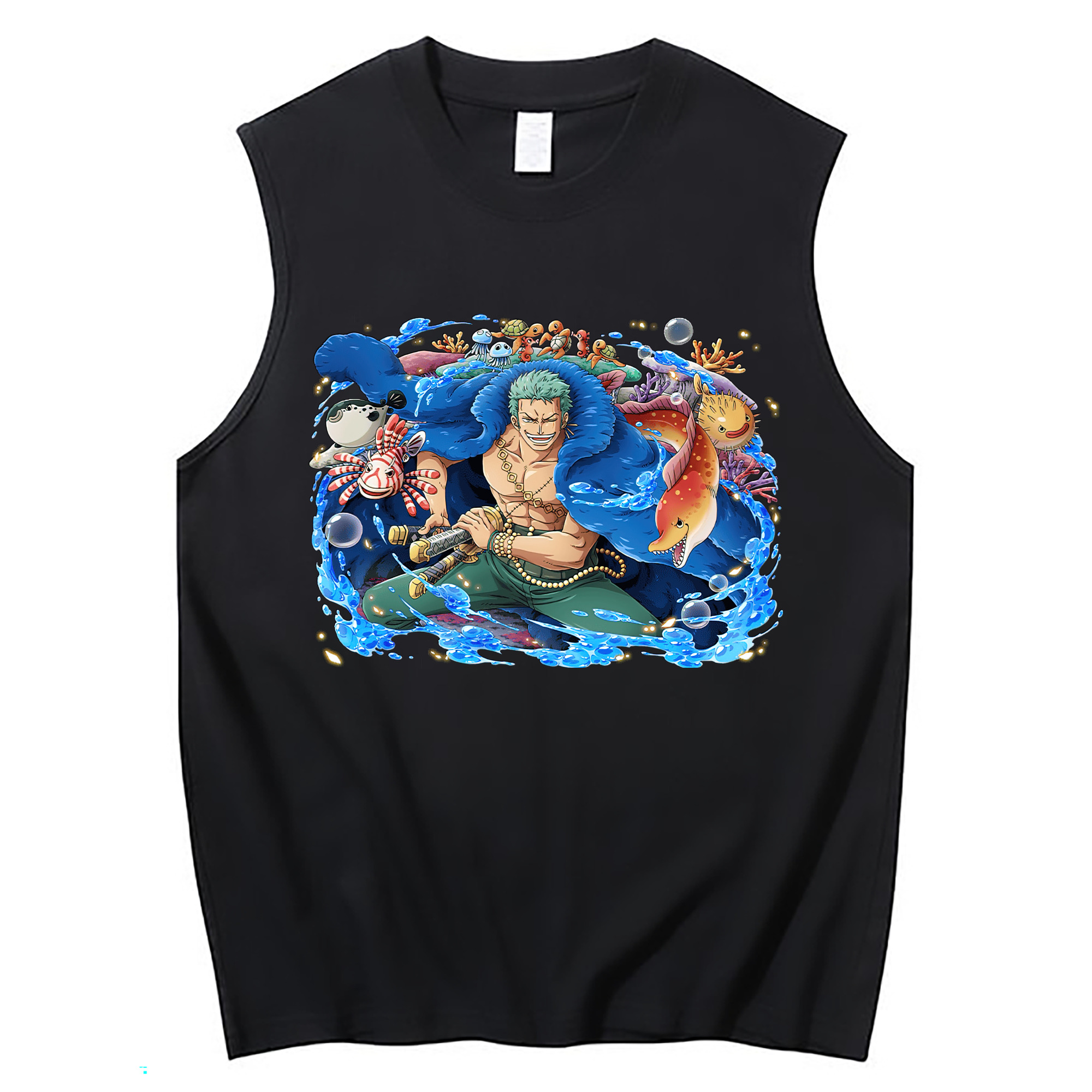 ワンピース ロロノア・ゾロ ONE PIECE Roronoa Zoro コットン100％タンクトップ（フロントプリント）