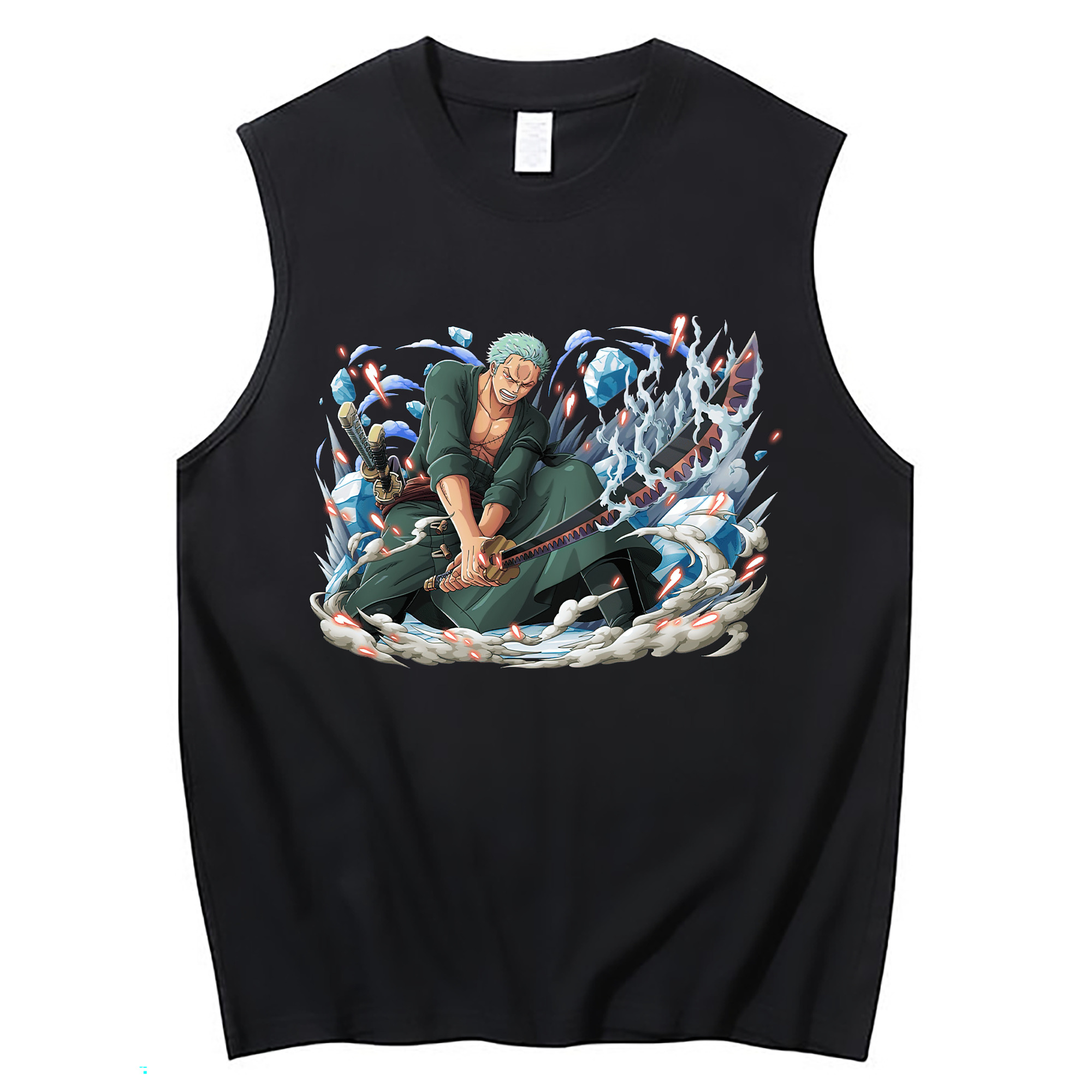 ワンピース ロロノア・ゾロ ONE PIECE Roronoa Zoro コットン100％タンクトップ（フロントプリント）