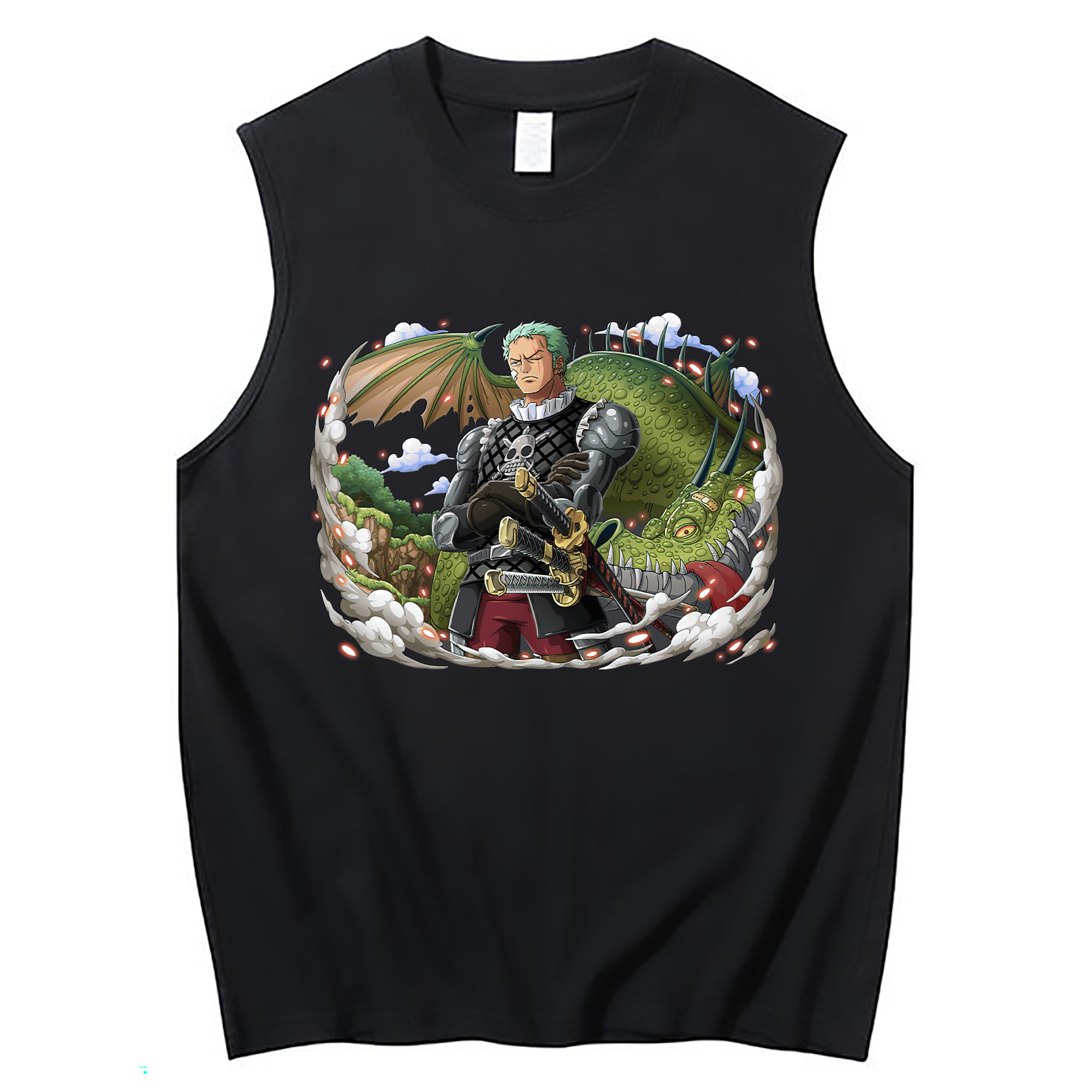 ワンピース ロロノア・ゾロ ONE PIECE Roronoa Zoro コットン100％タンクトップ（フロントプリント）