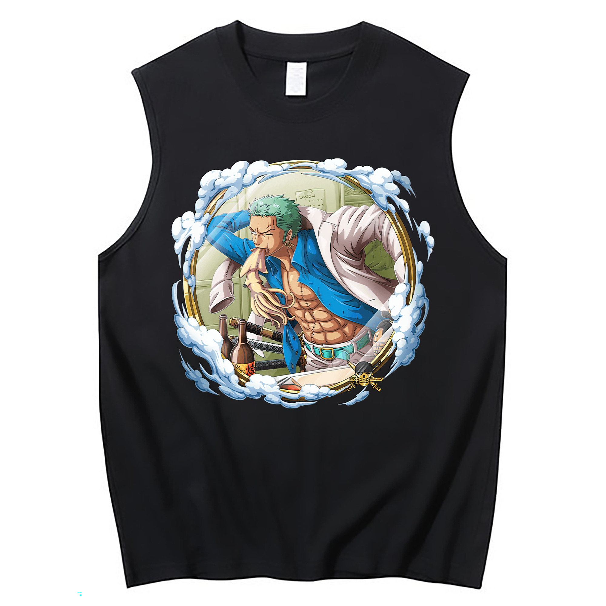 ワンピース ロロノア・ゾロ ONE PIECE Roronoa Zoro コットン100％タンクトップ（フロントプリント）