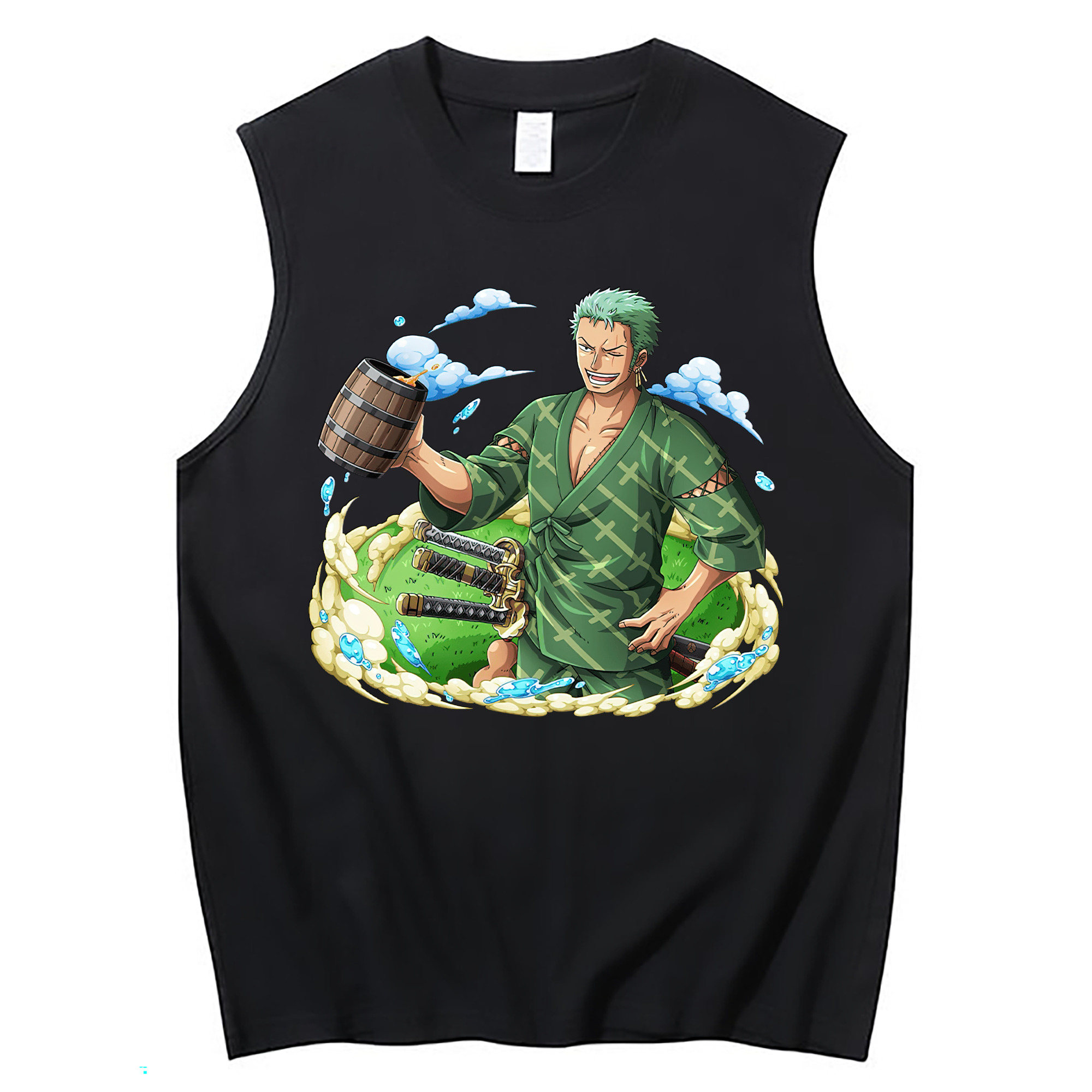 ワンピース ロロノア・ゾロ ONE PIECE Roronoa Zoro コットン100％タンクトップ（フロントプリント）