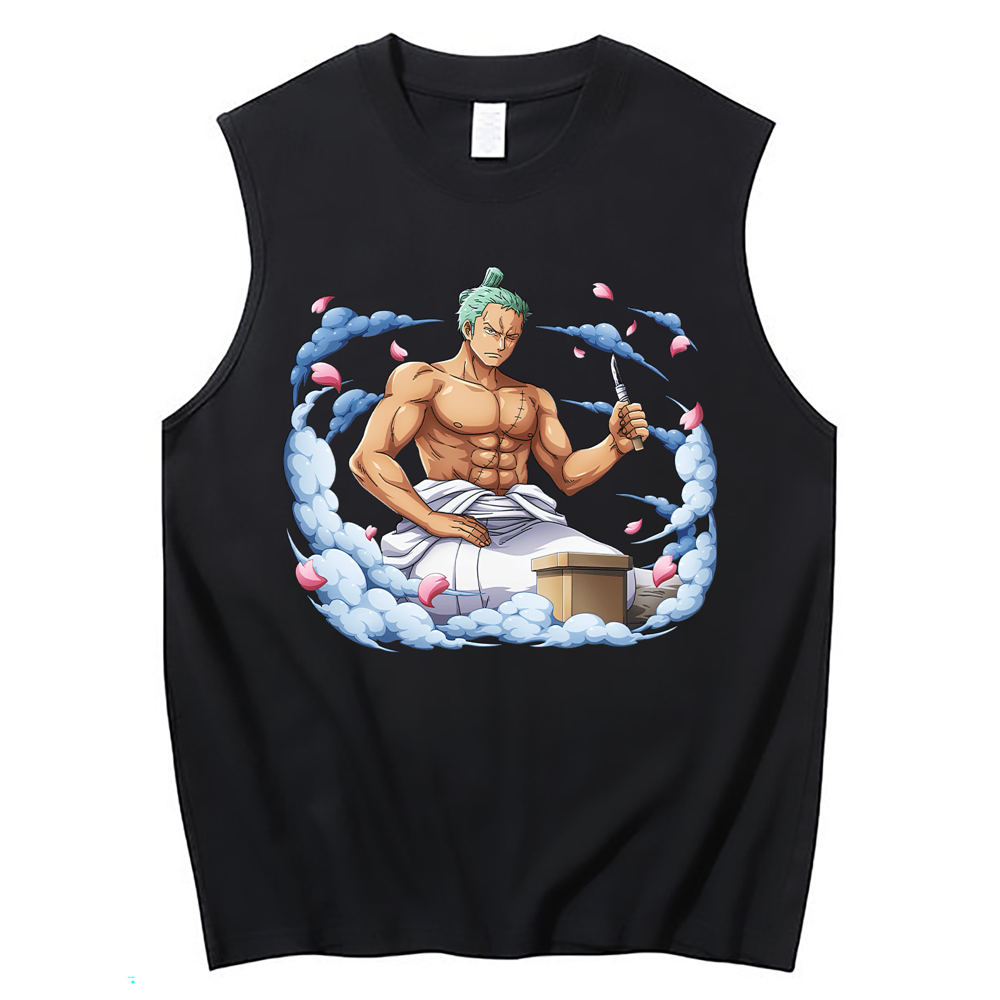 ワンピース ロロノア・ゾロ ONE PIECE Roronoa Zoro コットン100％タンクトップ（フロントプリント）