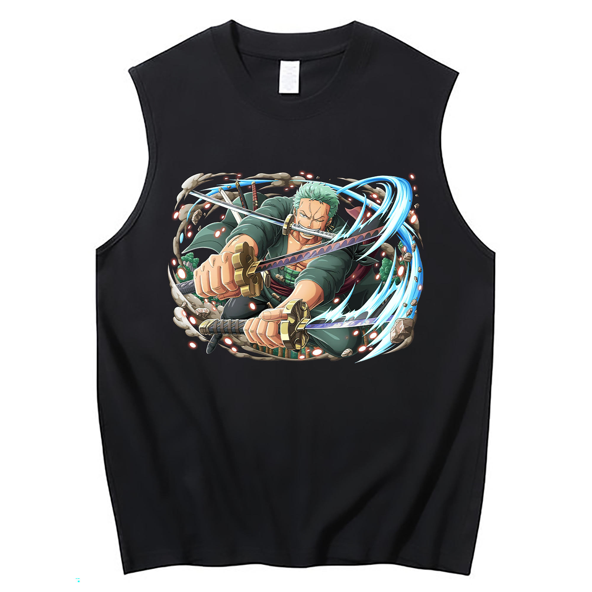 ワンピース ロロノア・ゾロ ONE PIECE Roronoa Zoro コットン100％タンクトップ（フロントプリント）