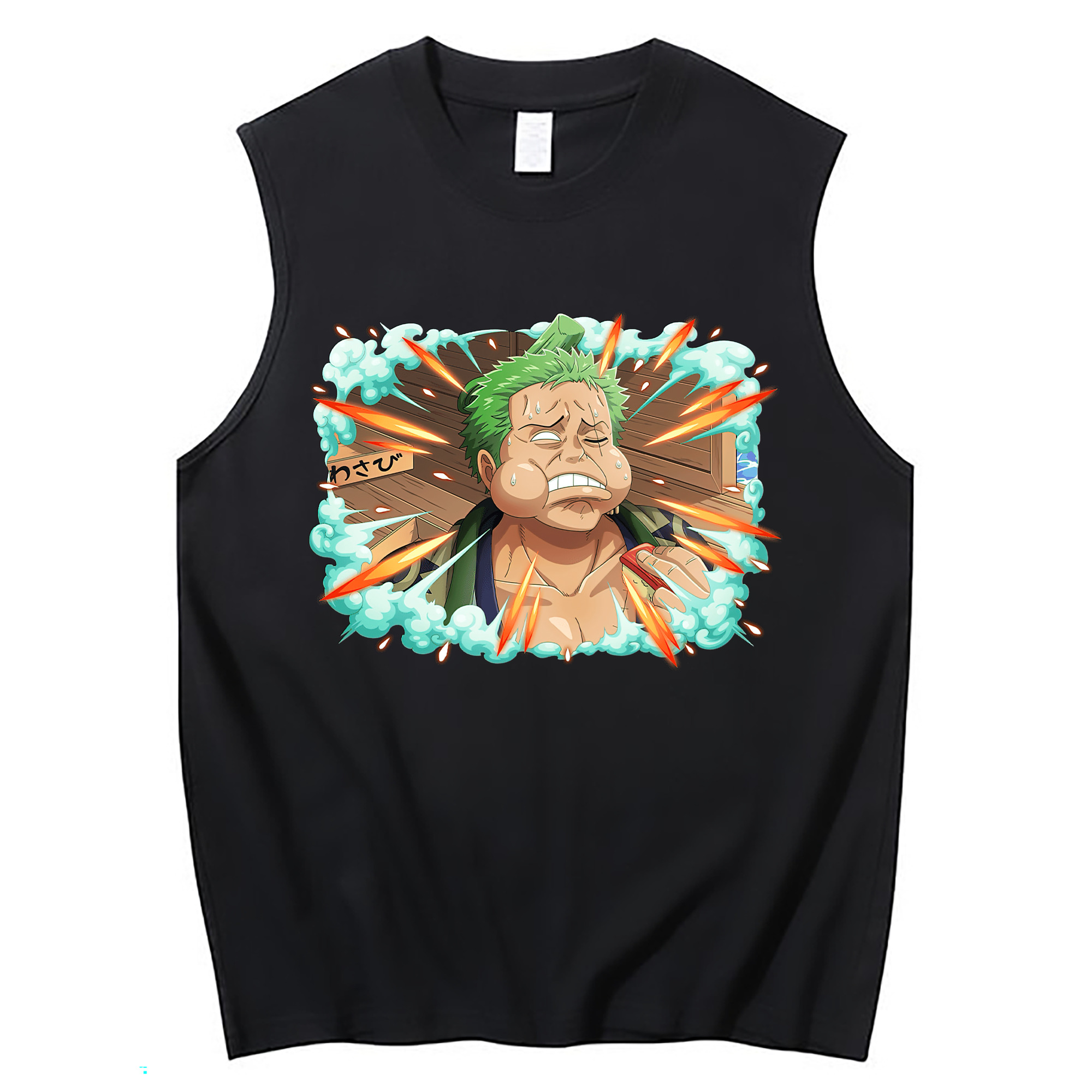 ワンピース ロロノア・ゾロ ONE PIECE Roronoa Zoro コットン100％タンクトップ（フロントプリント）