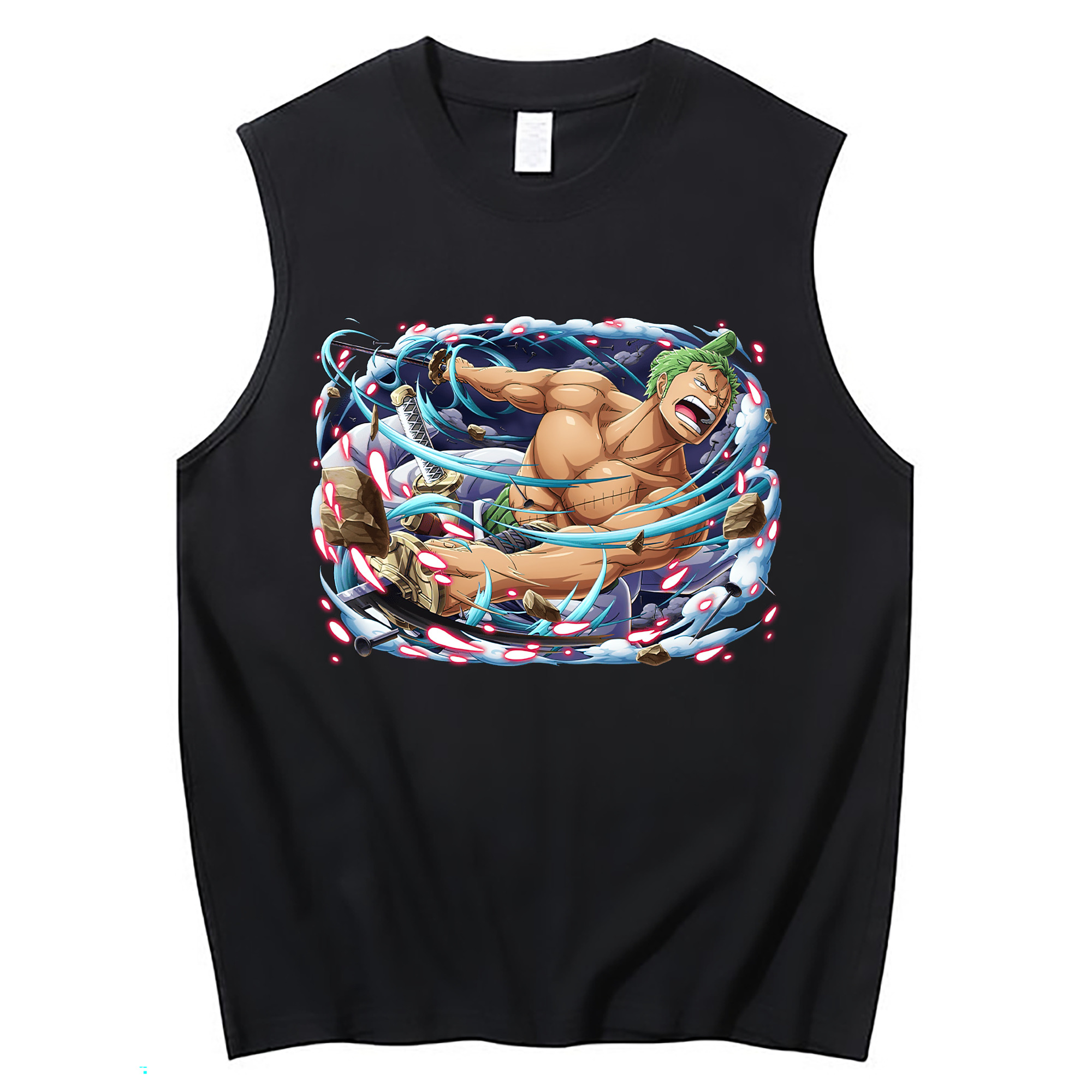 ワンピース ロロノア・ゾロ ONE PIECE Roronoa Zoro コットン100％タンクトップ（フロントプリント）