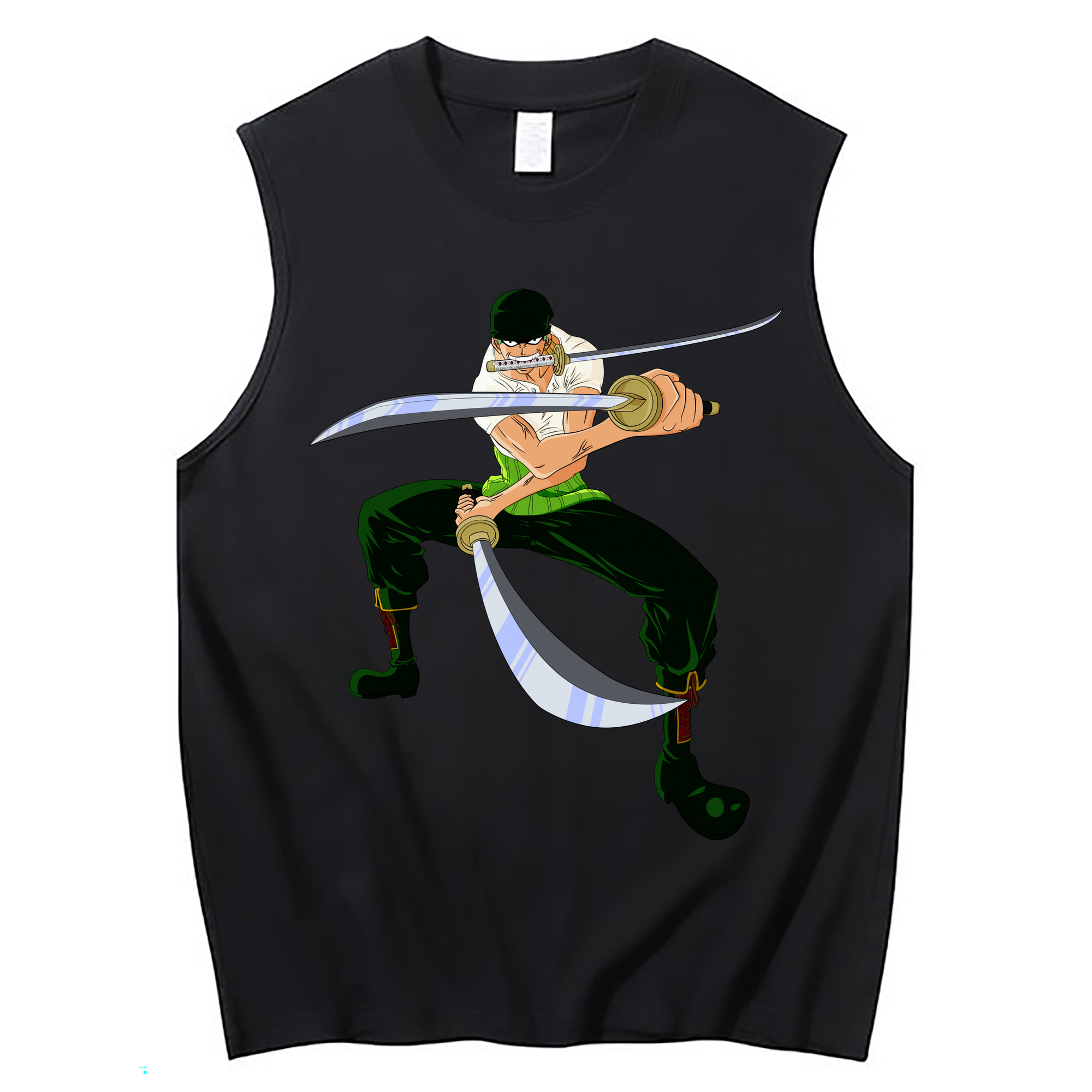 ワンピース ロロノア・ゾロ ONE PIECE Roronoa Zoro コットン100％タンクトップ（フロントプリント）