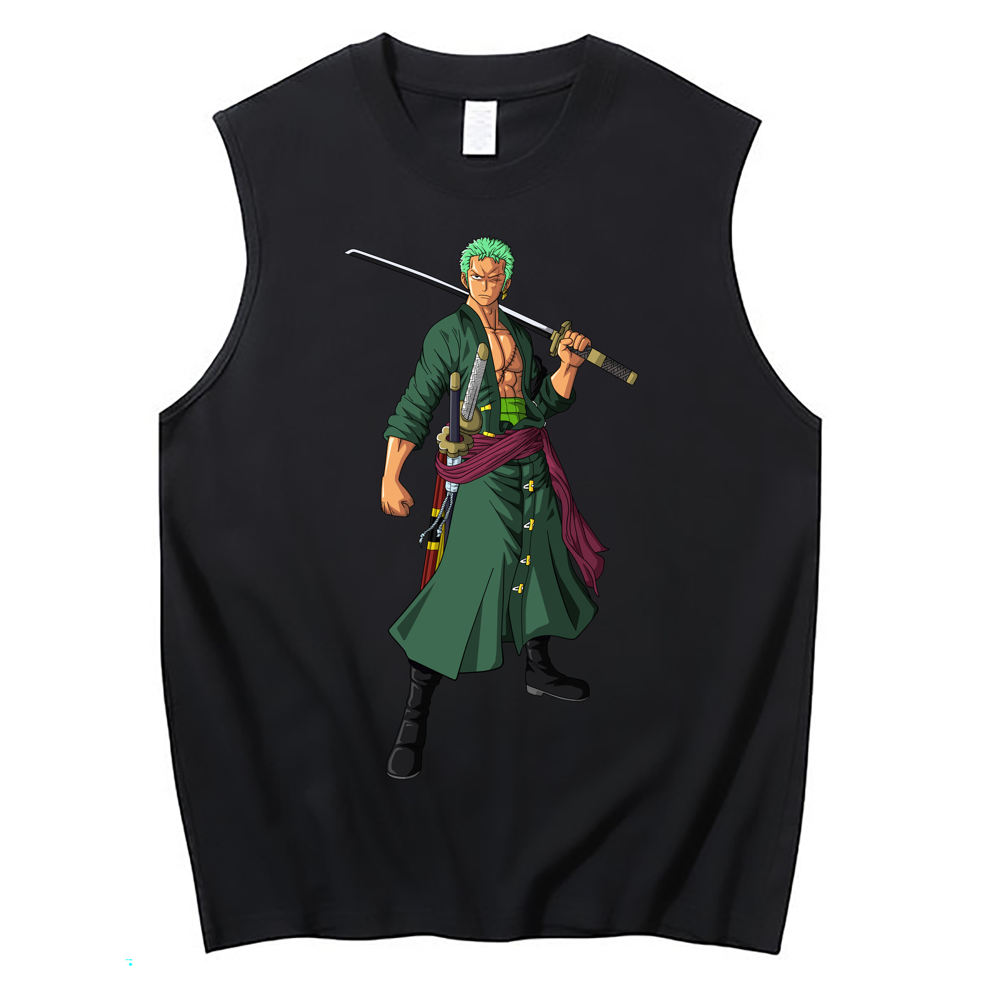 ワンピース ロロノア・ゾロ ONE PIECE Roronoa Zoro コットン100％タンクトップ（フロントプリント）