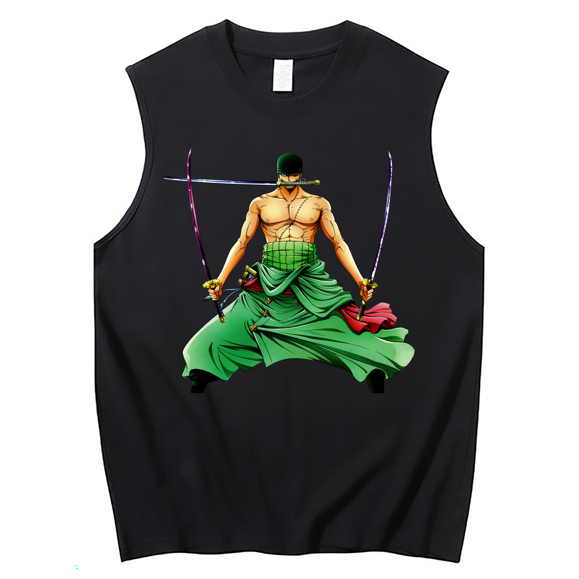 ワンピース ロロノア・ゾロ ONE PIECE Roronoa Zoro コットン100％タンクトップ（フロントプリント）