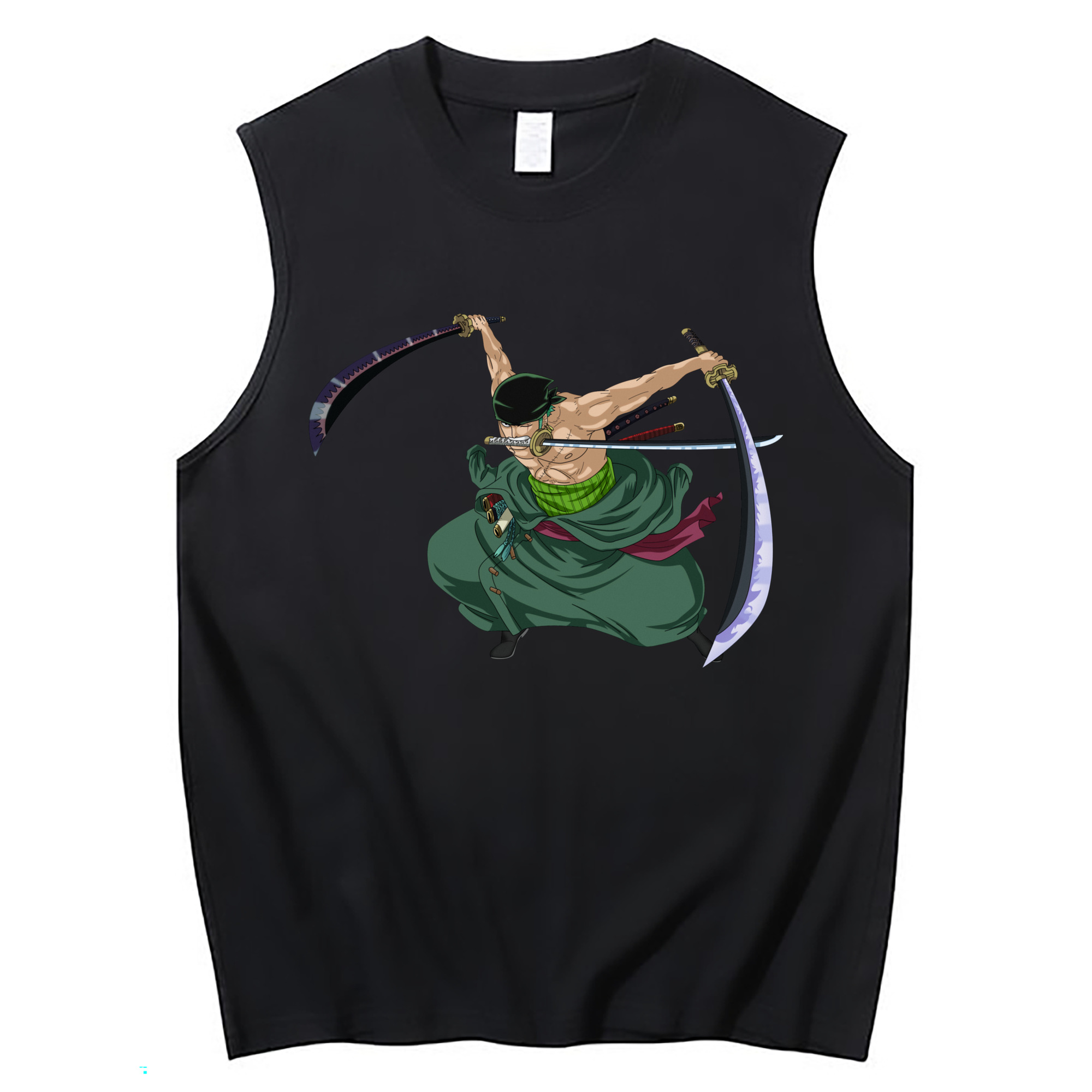 ワンピース ロロノア・ゾロ ONE PIECE Roronoa Zoro コットン100％タンクトップ（フロントプリント）
