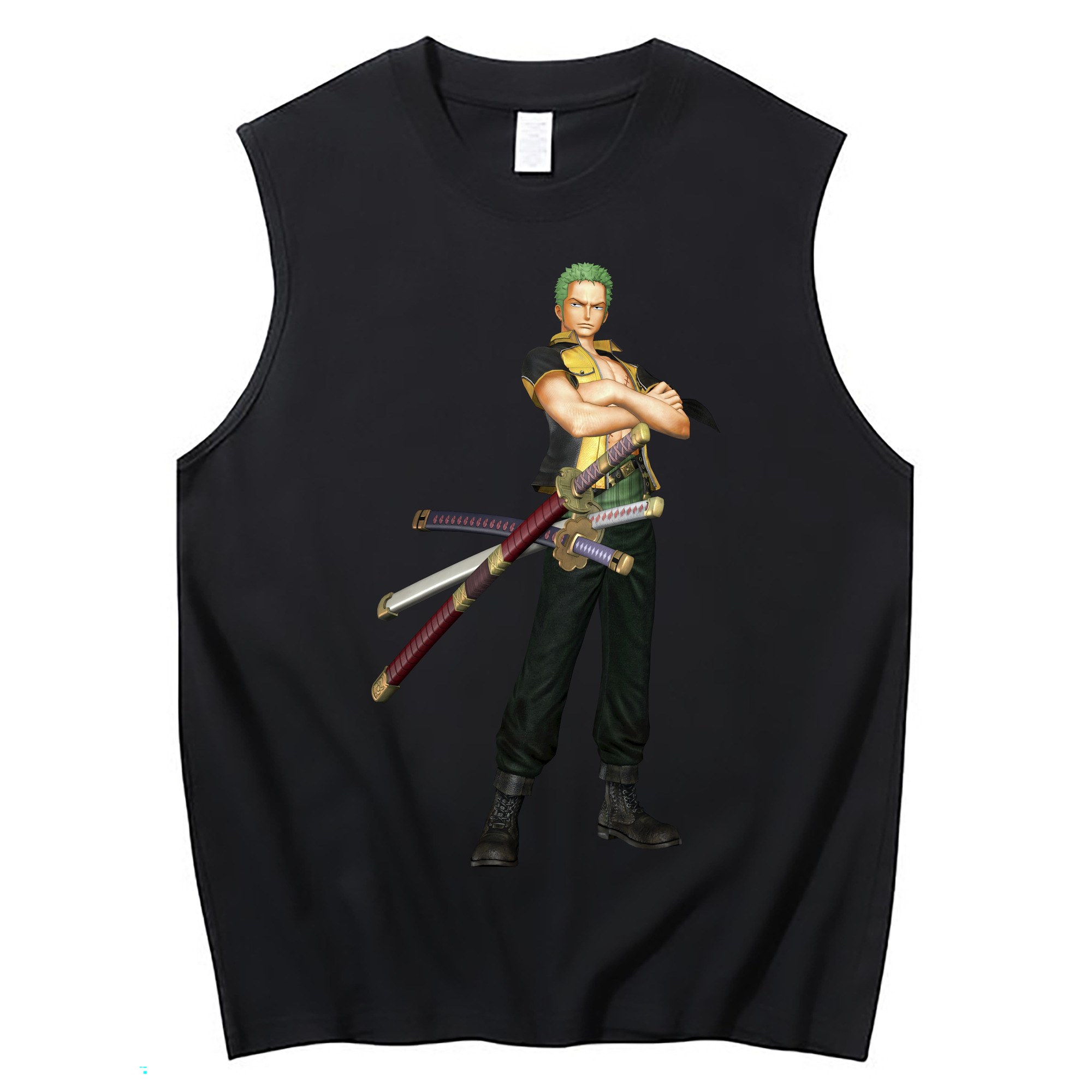 ワンピース ロロノア・ゾロ ONE PIECE Roronoa Zoro コットン100％タンクトップ（フロントプリント）