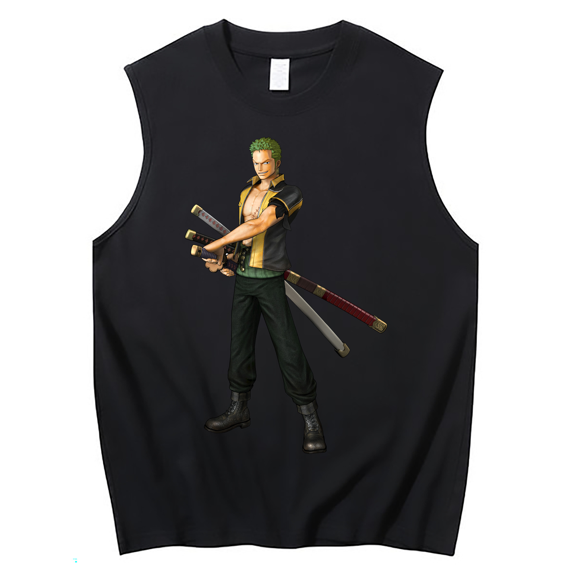 ワンピース ロロノア・ゾロ ONE PIECE Roronoa Zoro コットン100％タンクトップ（フロントプリント）
